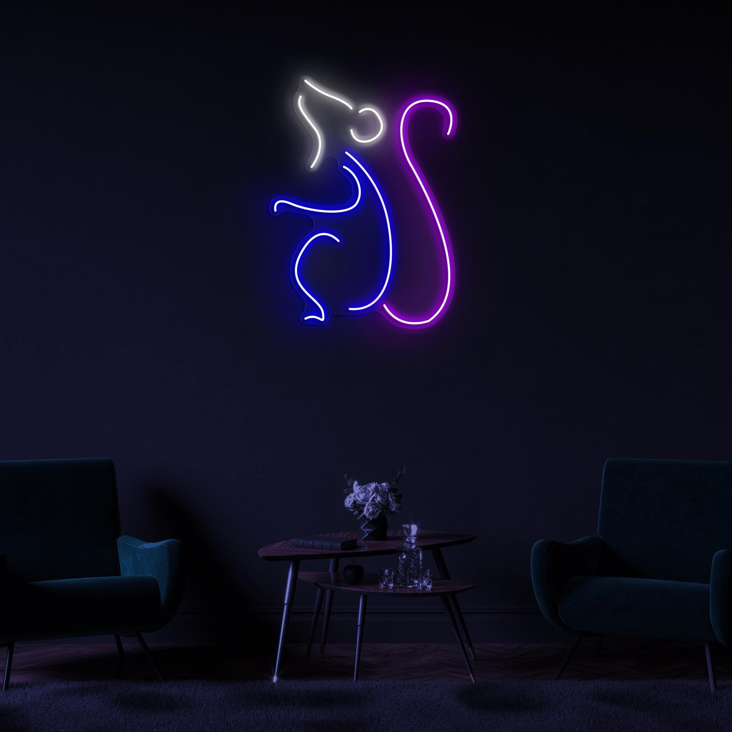 Mouse Neon Sign, Mouse LED Light, Cute Rat Wall Art, Kids Room Wall Decor, Rodent Led Sign, Animal Shop Neon Light, Customized Mouse Sign