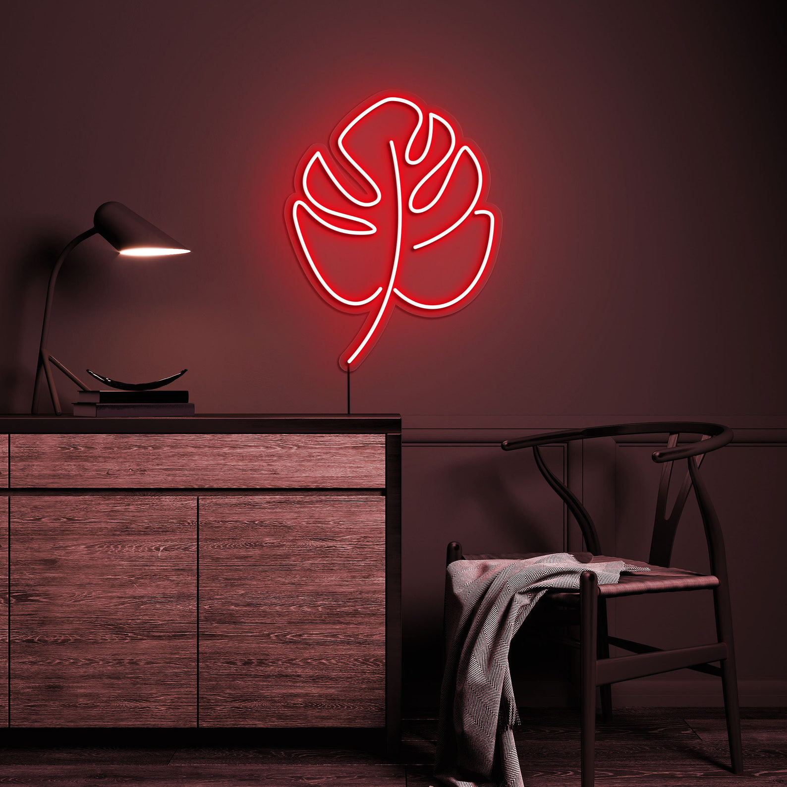 Leaf Neon Sign, Monstera Leaf LED Neon Art for Wall Decor, Leaf LED Sign for Room Decoration, Plant Neon Sign for Home, Bedroom,Green Lovers