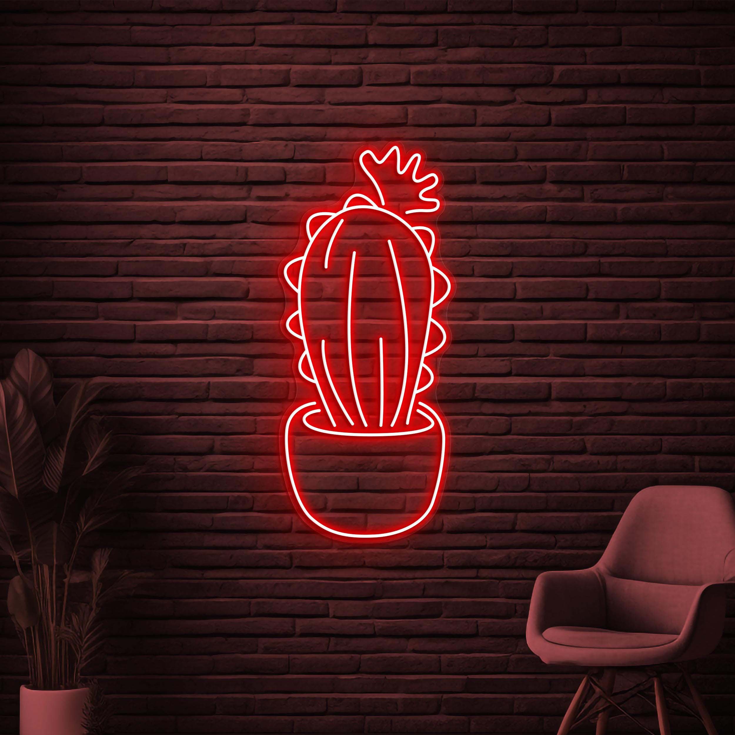 Cactus Neon Sign, Cactus LED Sign, Plant Wall Decor, Plant Shop Wall Art, Personalized Sign, Home Wall Art, Kids Room Decor, Flower Shop Art