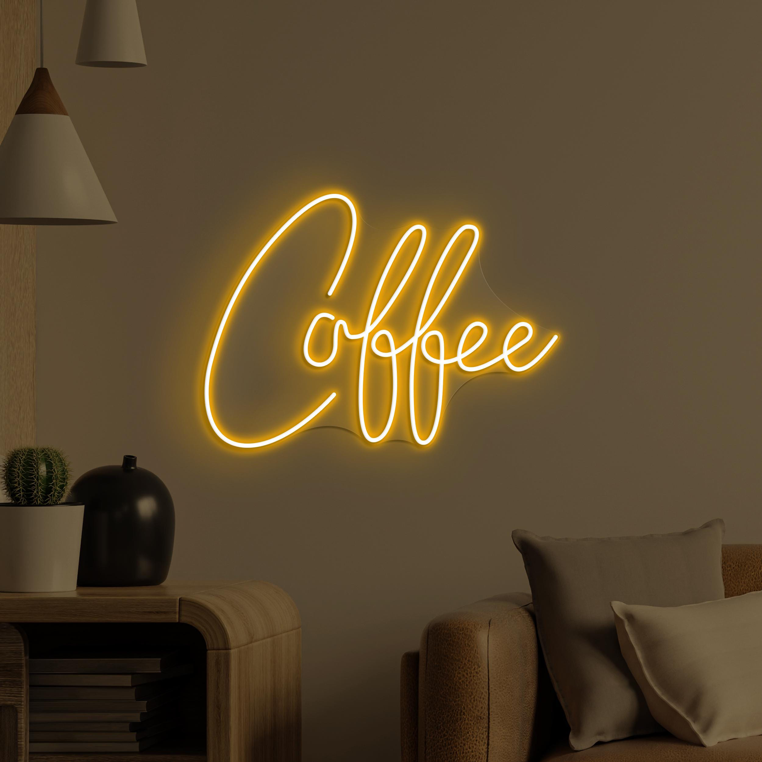 Coffee Neon Sign, Coffee LED Light, Coffee Business Logo Decor, Custom Coffee Wall Art, Coffee Shop Neon Light, Cafe, Bar, & Restaurant Art
