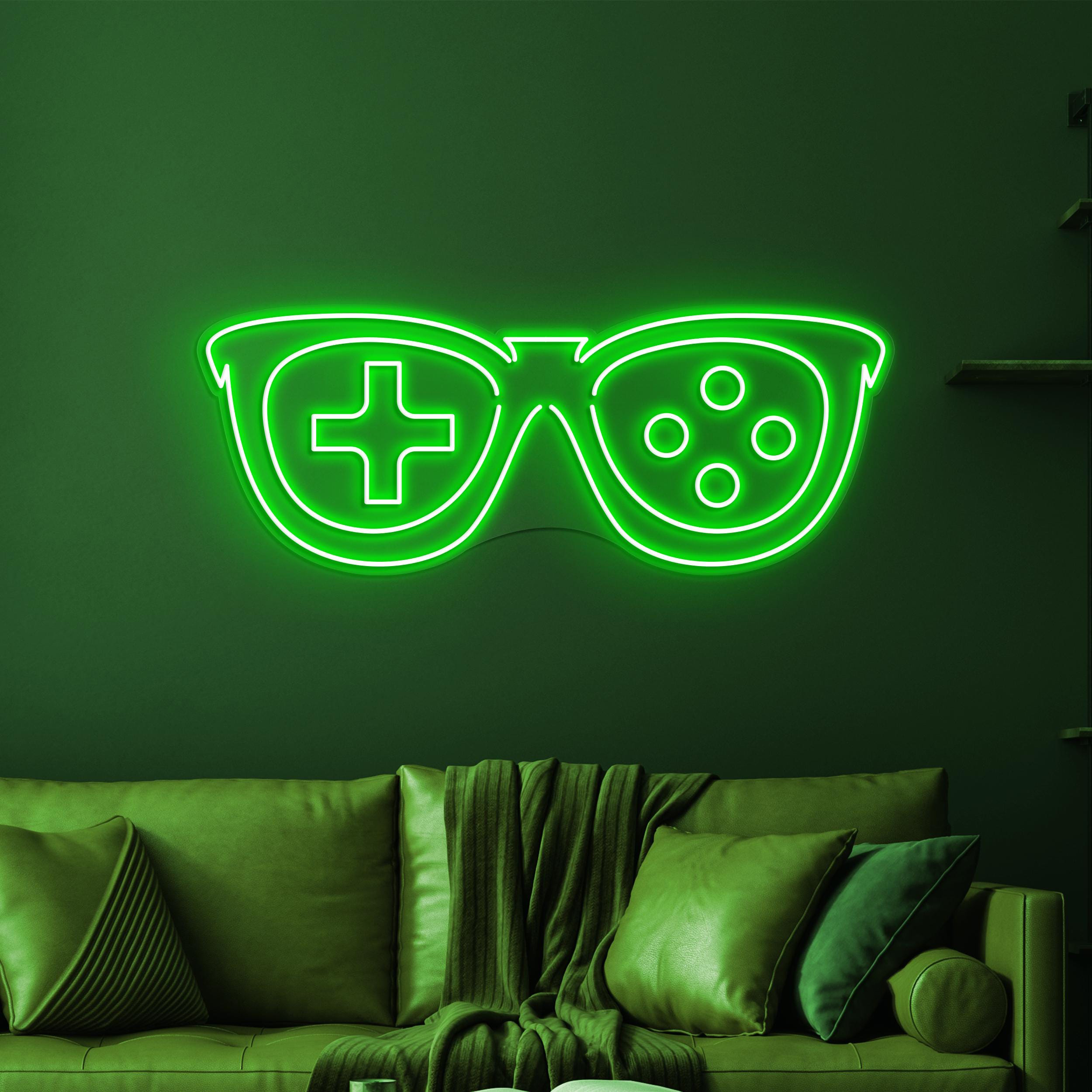 Gaming Glasses Neon Sign, Gaming Glasses LED Light, Sunglasses Shop Wall Art, Glasses For Gamer Sign, Game Room Neon Light, Game Lover Gift