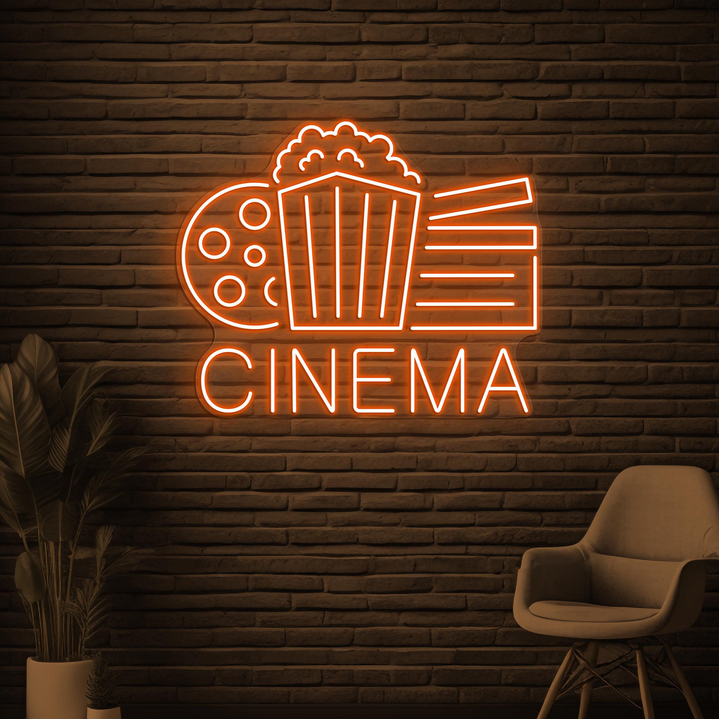Cinema Neon Sign, Cinema LED Light, Cinema Room Wall Decor, Movie Theater Neon Art, Cinema Popcorn Sign, Movie Lover Gift, Cinema Home Decor