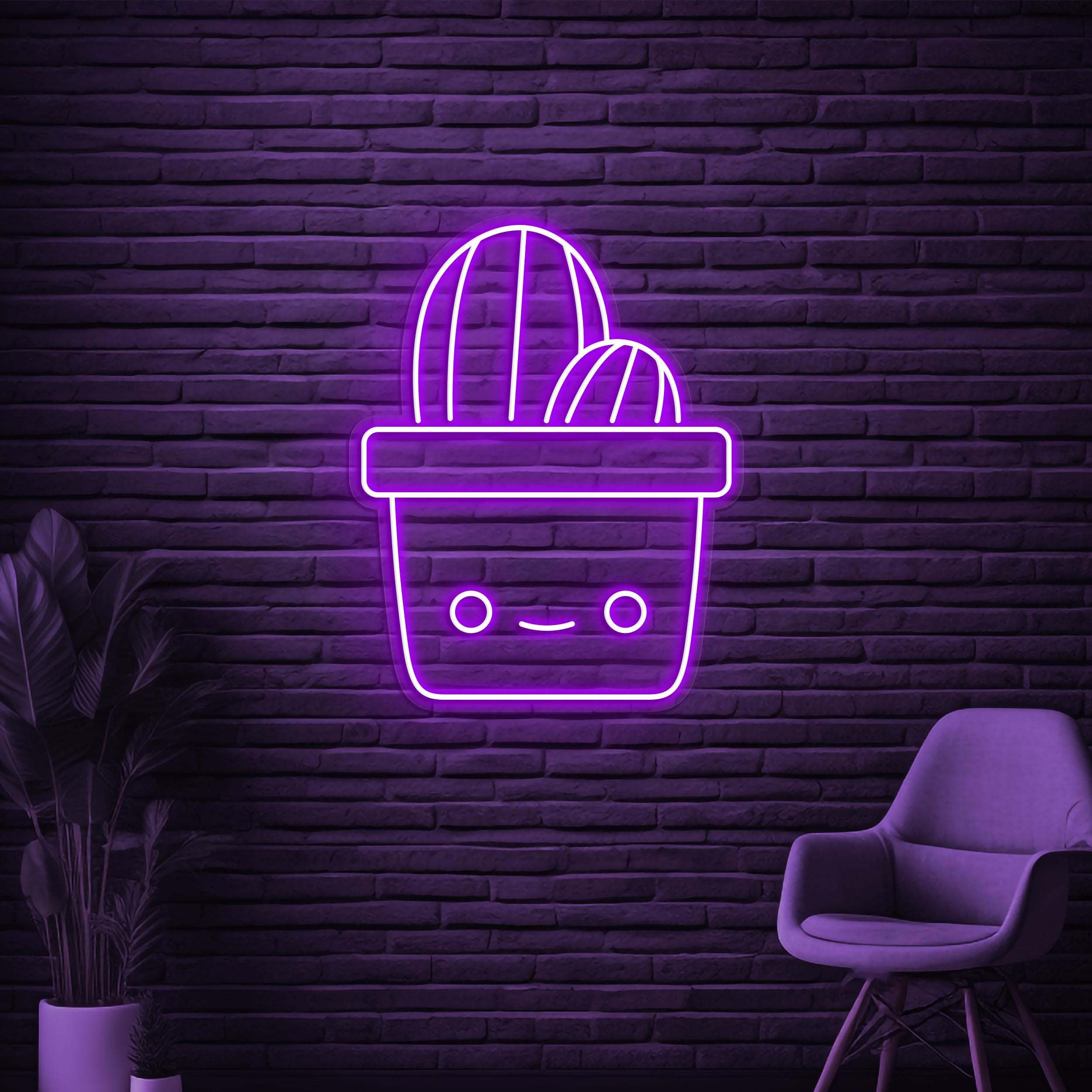 Cactus Neon Sign, Cactus LED Light, Plant Wall Decor, Custom Neon Sign, Cute Cactus Wall Art, Home Wall Art, Kids Room Decor, Plant Shop Art