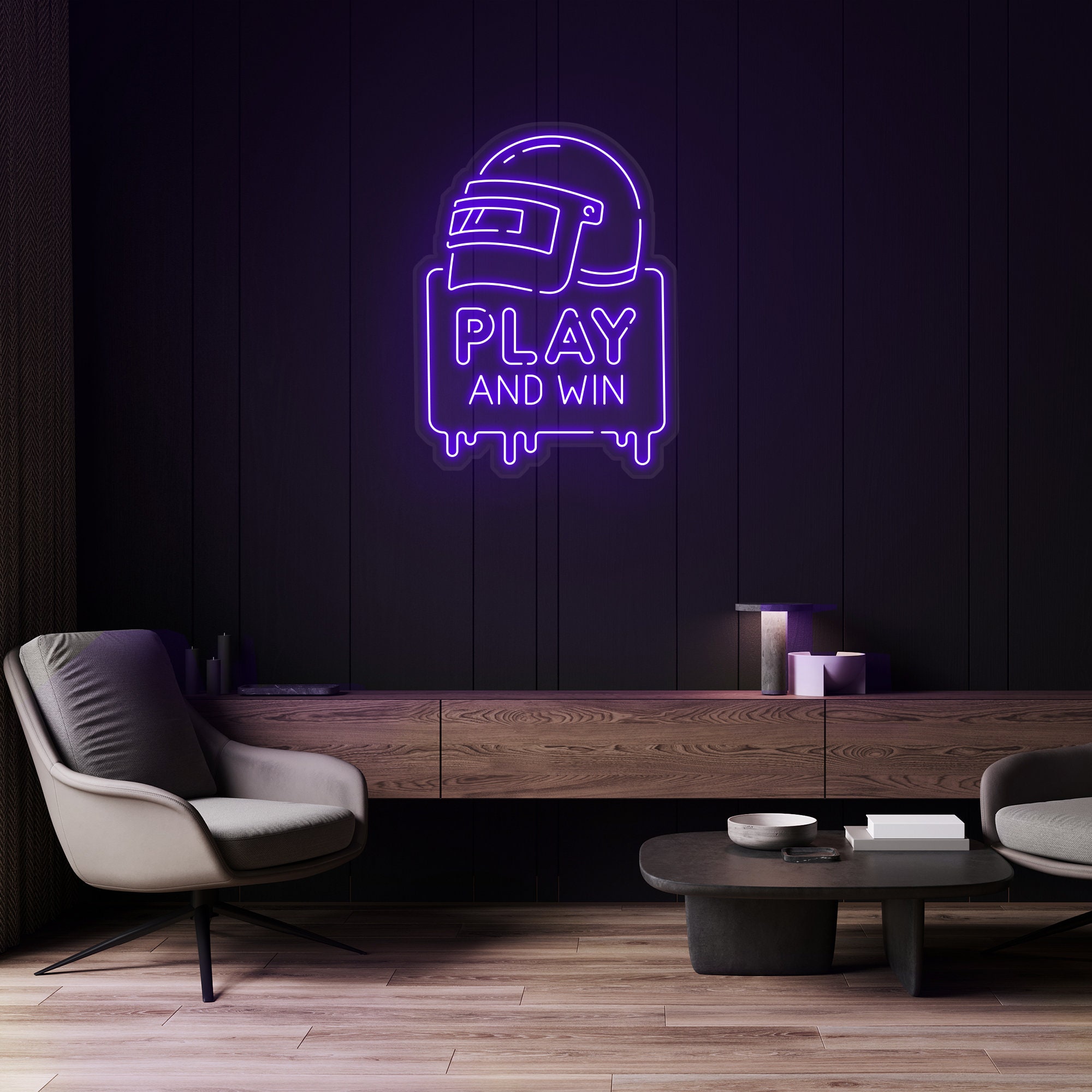 Play and WIN Neon Sign, LED Game Room Decor, Gaming Wall Art, Neon Light for Gamers, Gift for Players, Game Zone Wall Decor, Gift Idea, Sign