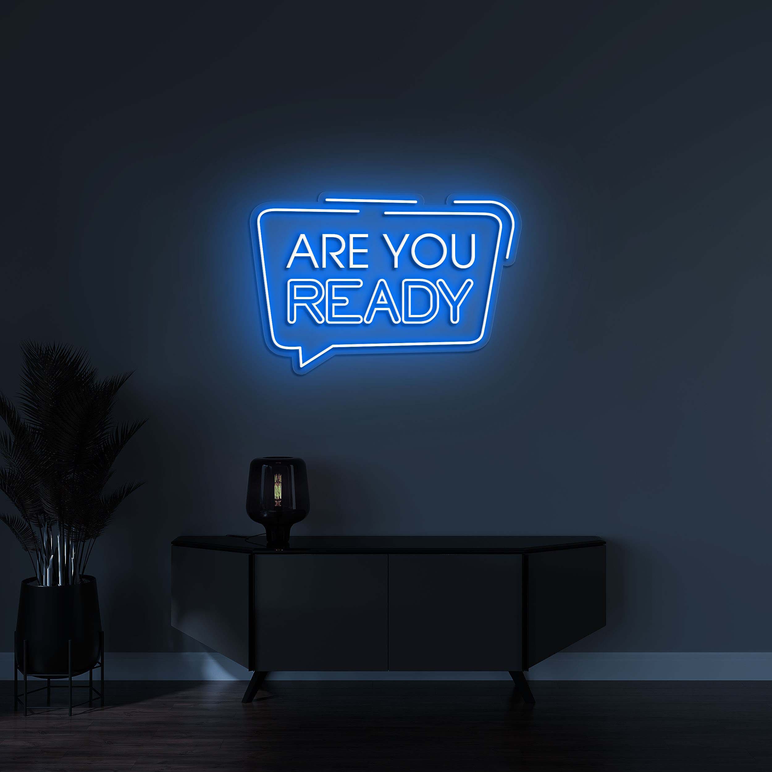 Are You Ready Neon Light, LED Sign for Gym, Game Room, Home, Office, Event Spaces, Wall Decor for Readiness and Motivation, Neon Light Decor