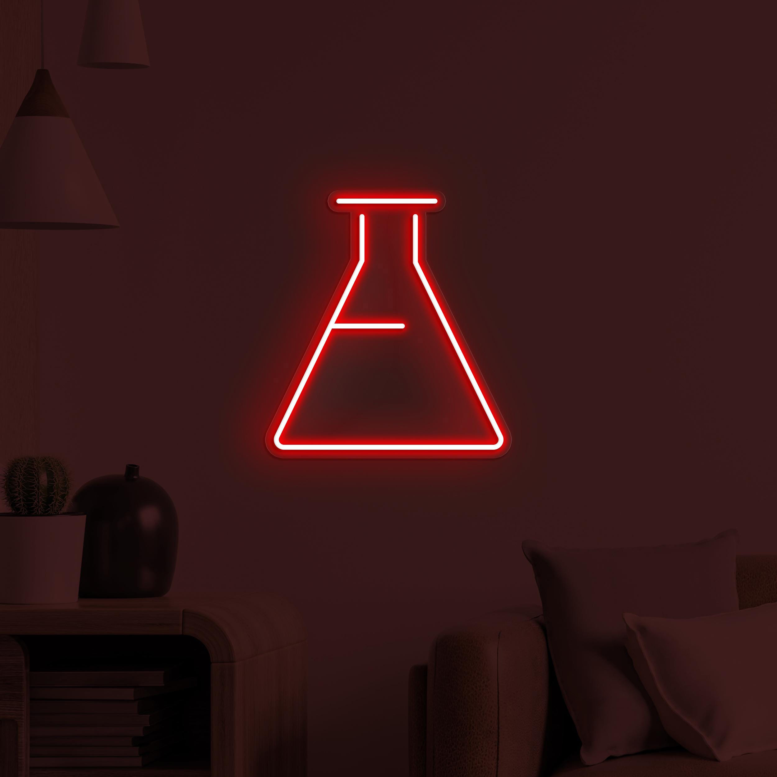 Flask Neon Sign, Flask LED Light, Science Wall Art, Library Wall Decor, Decor for School, Colleges and Universities, Custom Neon Light, Gift