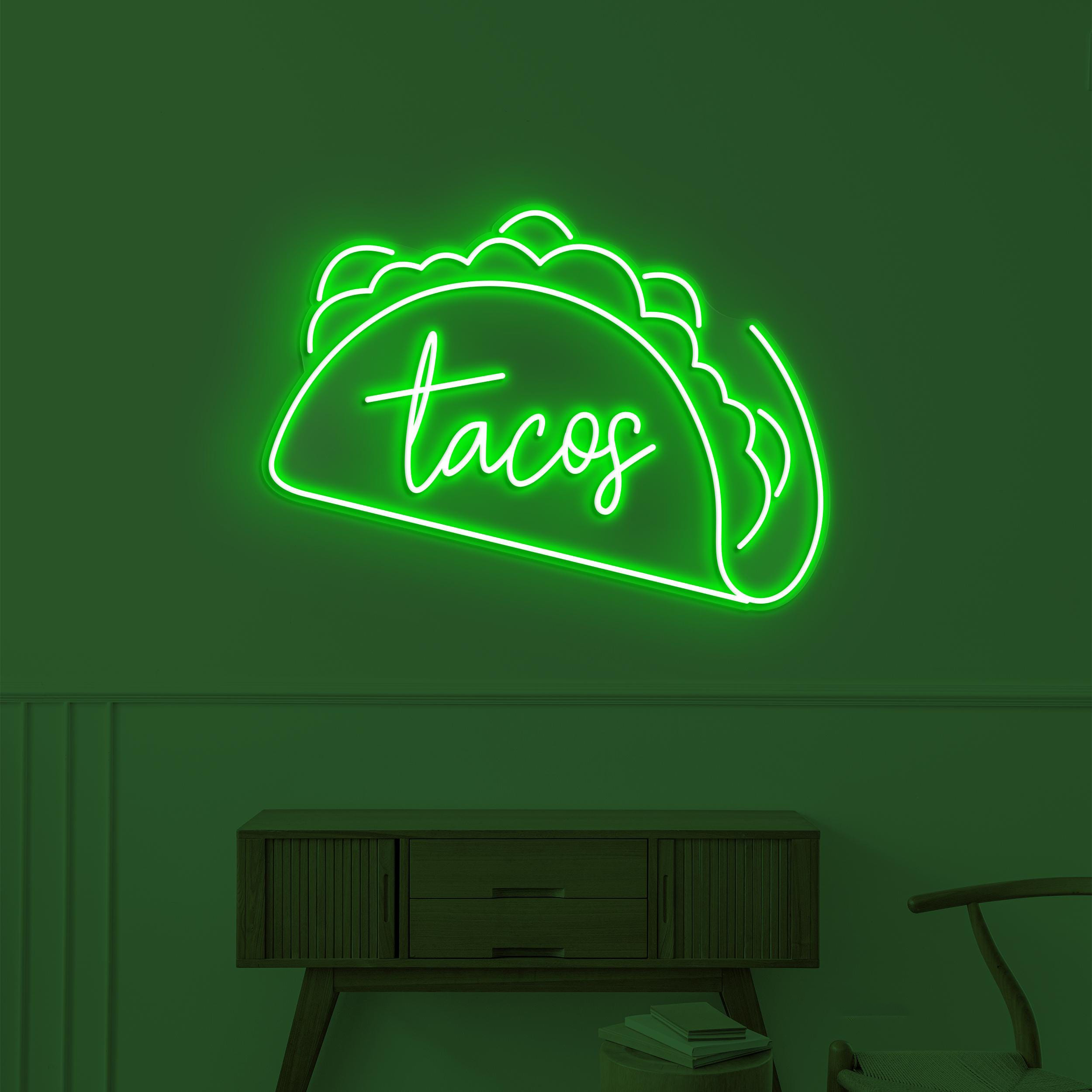 Tacos Neon Sign, Tacos LED Light, Mexican Food Wall Decor, Cafe Neon Wall Art, Restaurant Neon Sign, Custom Neon Sign, Kitchen Wall Decor