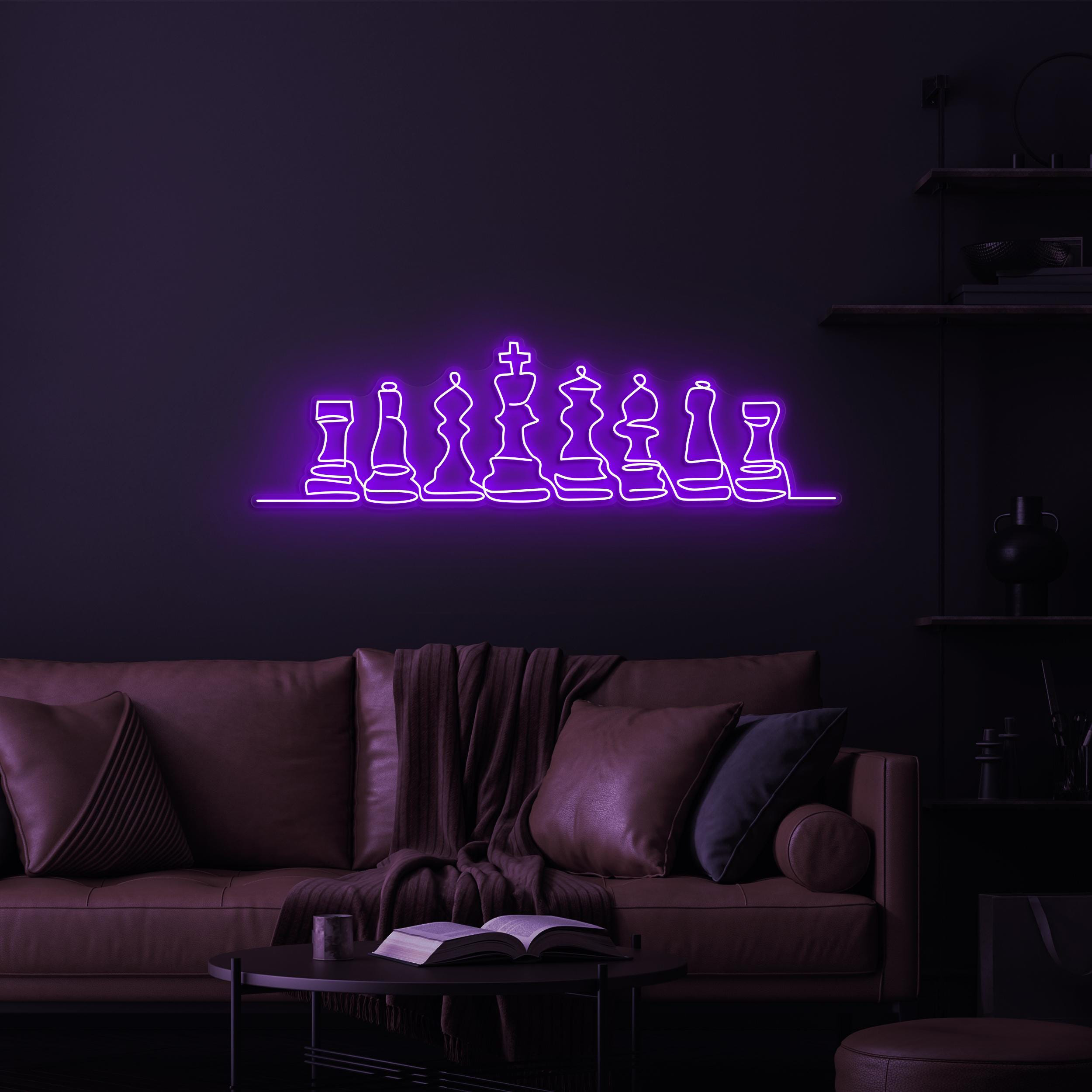 Chessboard Neon Sign, Chessboard LED Light, Checkmate LED Neon Art, Game Room Wall Art, Home Wall Decor, Office Wall Art, Custom Neon Sign