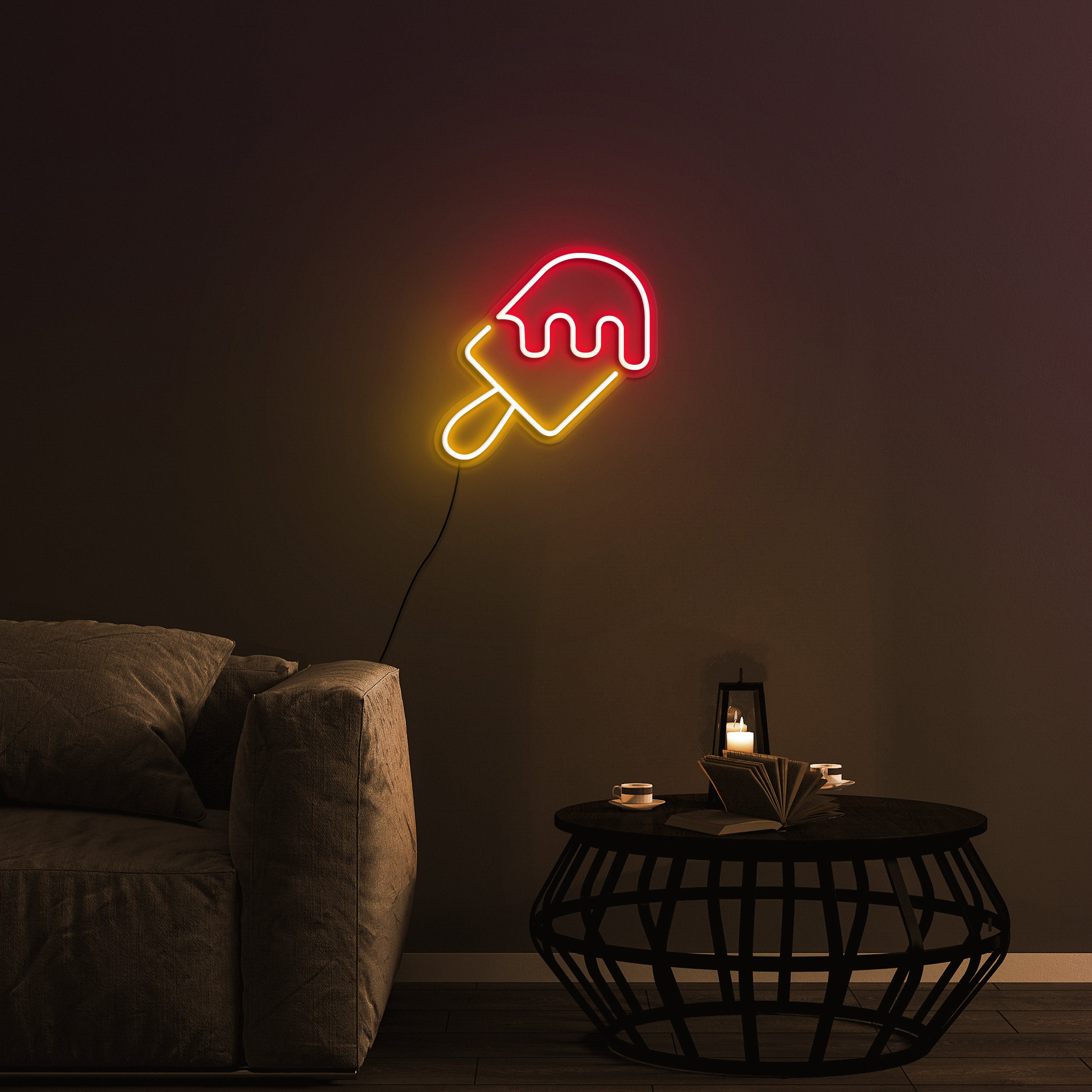 Popsicle Neon Sign, Ice Pop LED Light, USB Powered Bedroom Decor, Wall Art for Coffee Shop, Restaurant, Home, Desktop Decoration, Gift Idea