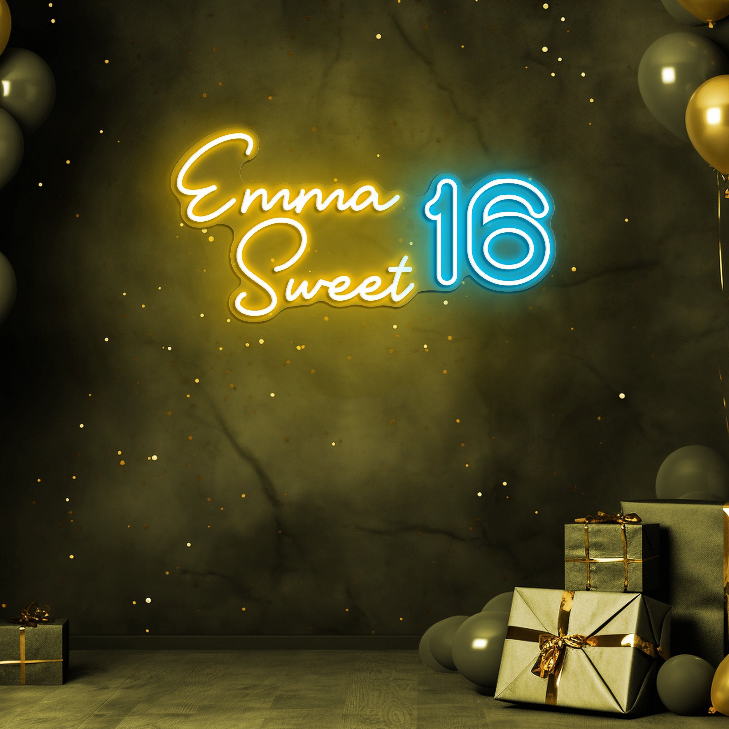 Sweet 16 Neon Sign, Glowing LED Light Decoration for 16th Birthday Party, Customizable Neon Art, Sweet Sixteen Decor, Custom Neon Sign, Gift