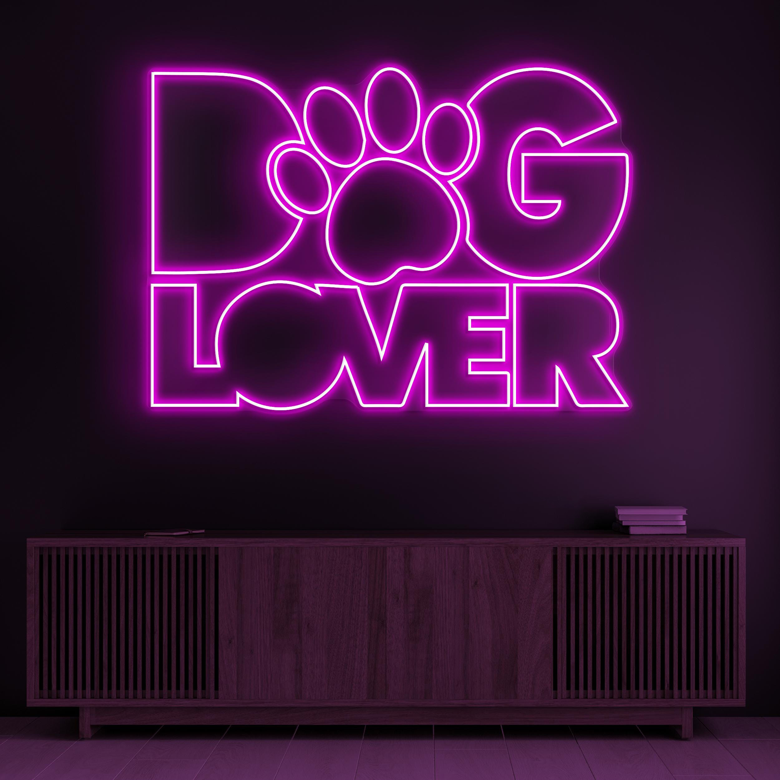 Dog Lover Neon Sign, Dog Lover LED Light, Paw Lover Wall Decor, Animal Neon Sign, Puppy Love Wall Art,  Neon Wall Decor Art, Pet Shop Sign