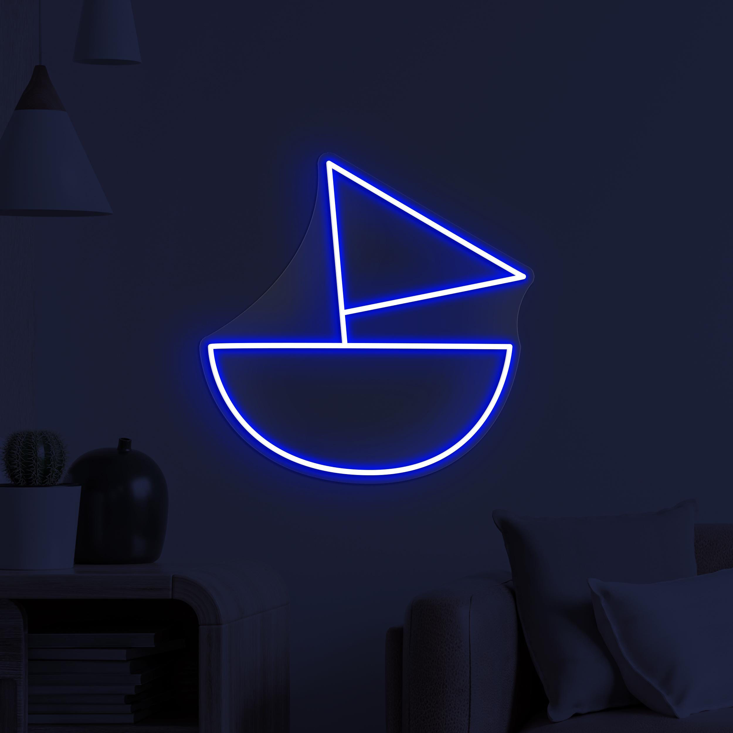 Sailboat Neon Sign, Sailboat LED Light, Sea Sailboat LED Neon Art, Beach Bar and Beach Party, Ocean Lover Gift, Ocean Neon Sign for Home,