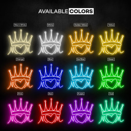 Crown Neon Sign, Crown Heart LED Light, Queen Crown Wall Decor, Mom Crown Neon Light, Home Decor, Royal Crown Decor, Princess Crown Wall Art