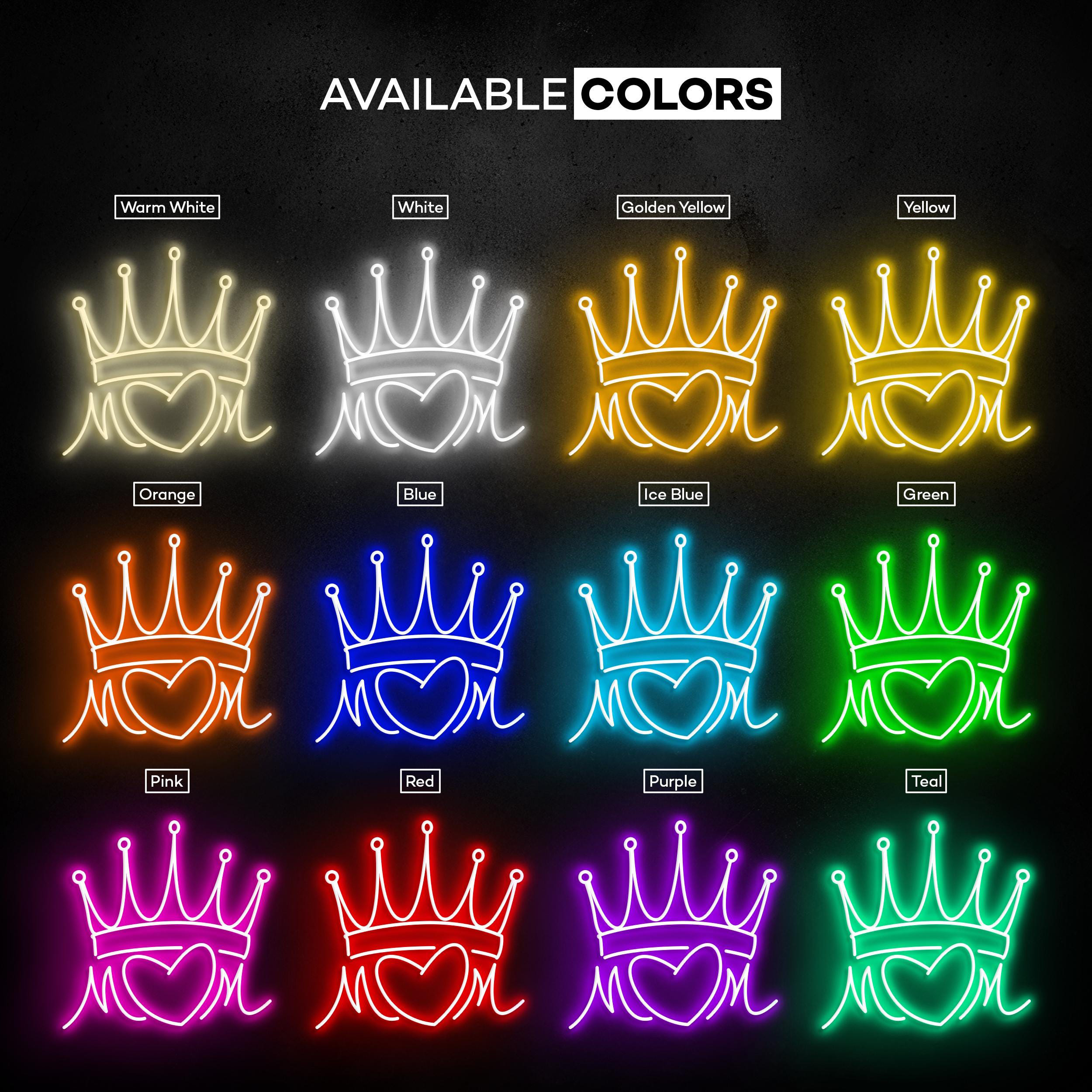 Crown Neon Sign, Crown Heart LED Light, Queen Crown Wall Decor, Mom Crown Neon Light, Home Decor, Royal Crown Decor, Princess Crown Wall Art