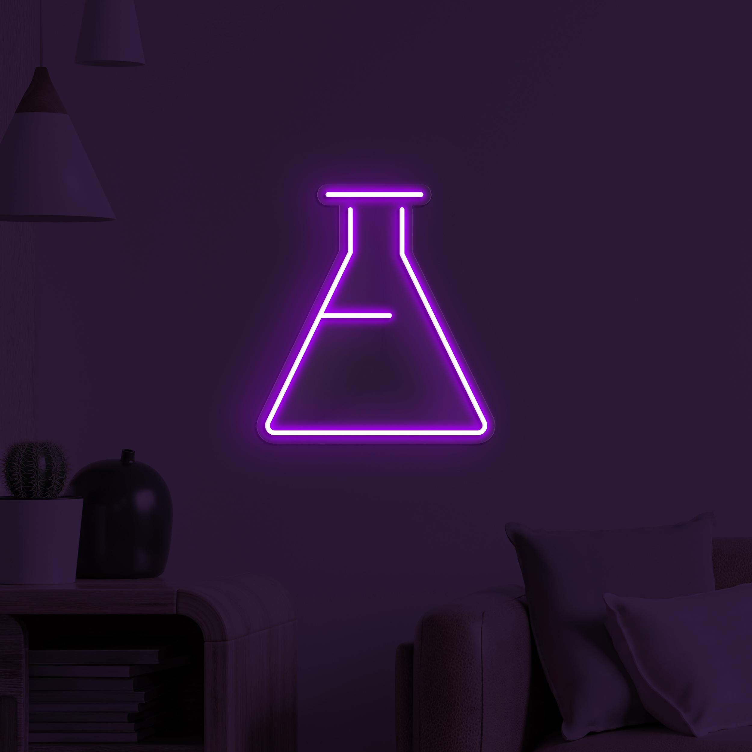 Flask Neon Sign, Flask LED Light, Science Wall Art, Library Wall Decor, Decor for School, Colleges and Universities, Custom Neon Light, Gift