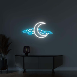 Moon and Cloud Neon Sign, Moon With Cloud LED Light, Moon and Cloud Wall Decor, Dreamy Night Art, Moonlit Sky Neon Light, Home Wall Decor