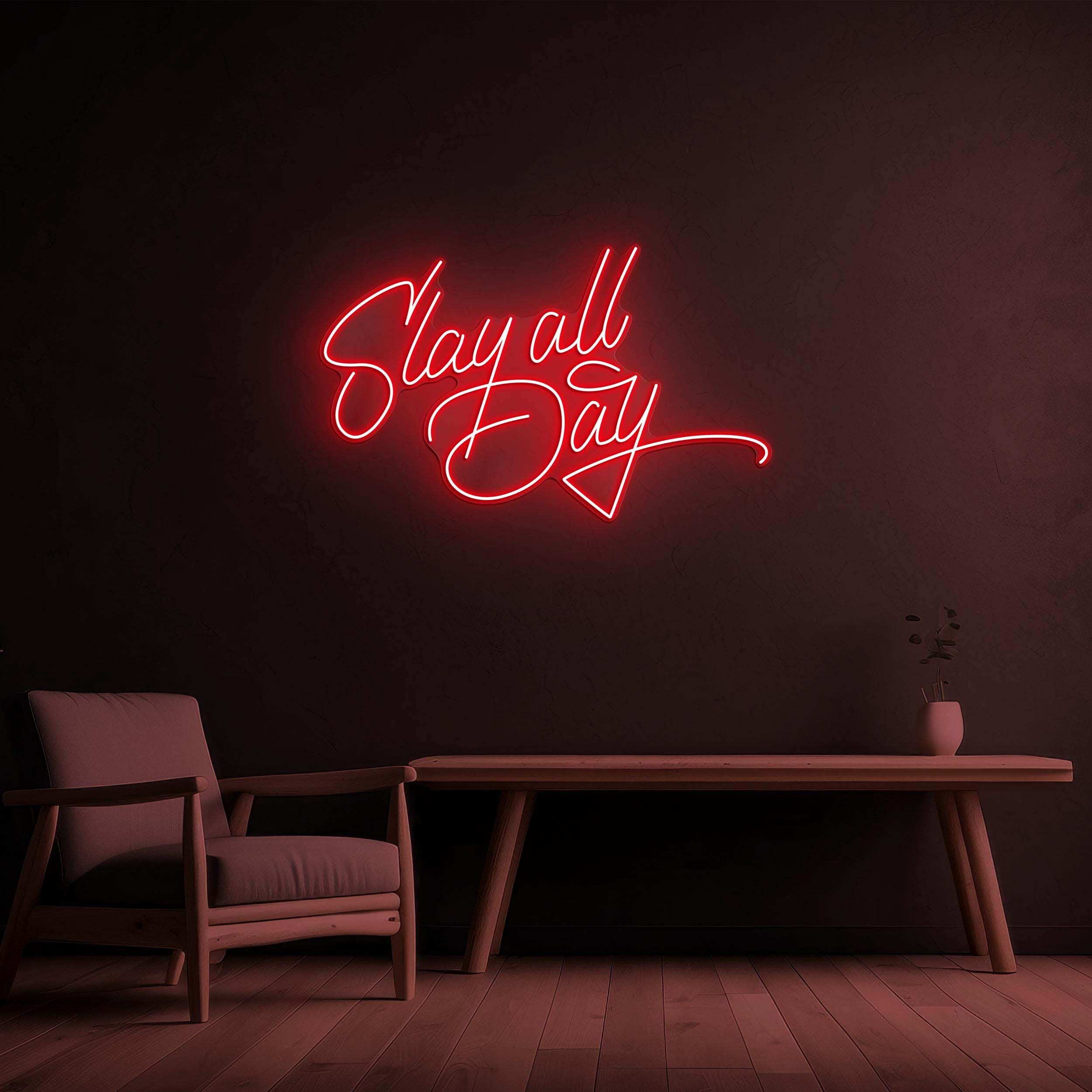 Slay All Day Neon Sign, Slay All Day LED Light, Slay All Day Wall Art, Room, Home Decor, Aesthetic Decor, Motivational Decor, Boss Mode Sign