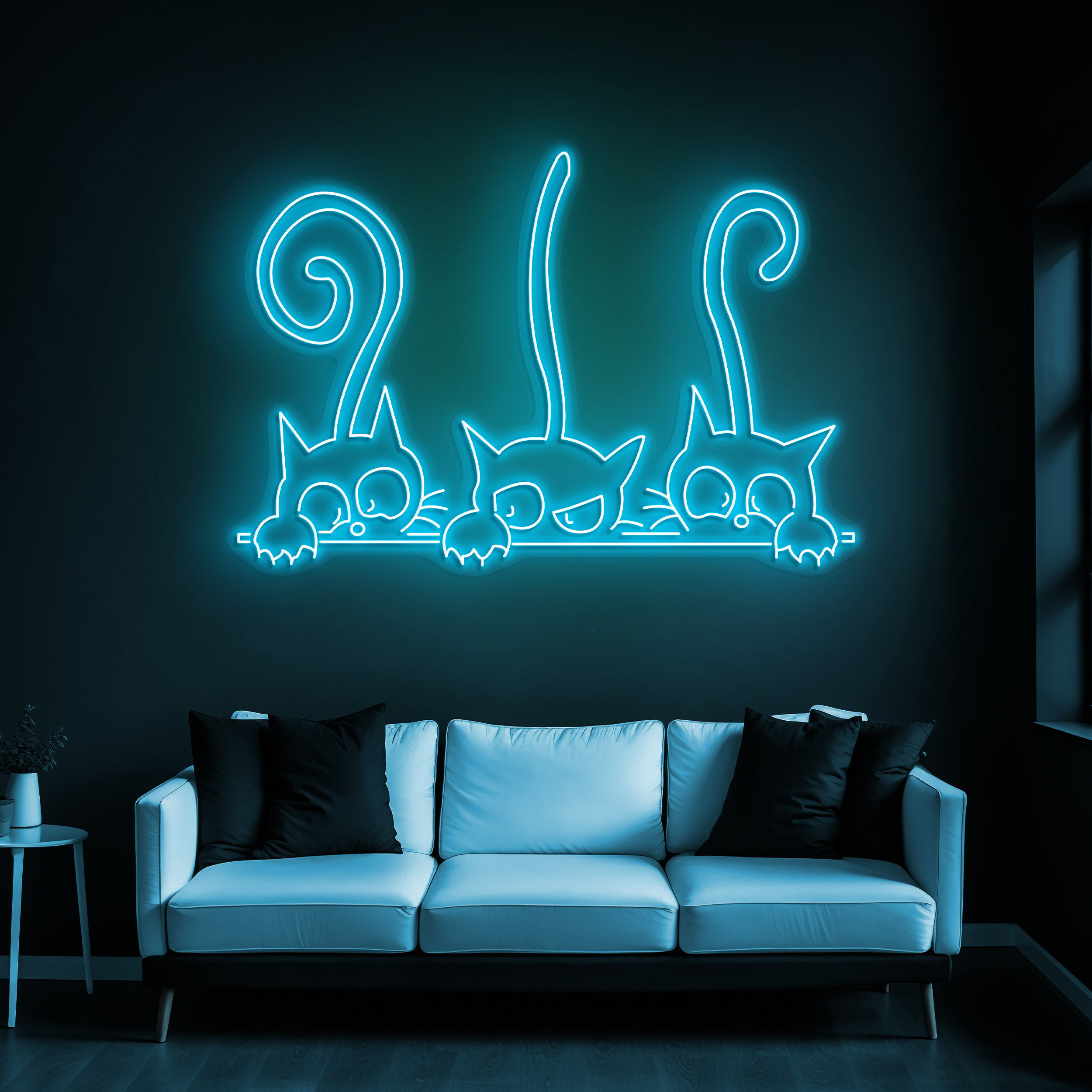 Cats Neon Sign, Cute Kittens LED Light, Wall Hanging Cat Neon Sign, Anime Cat Decor for Pet Shop, Game Room, Bedroom, and Home Decor, Gift