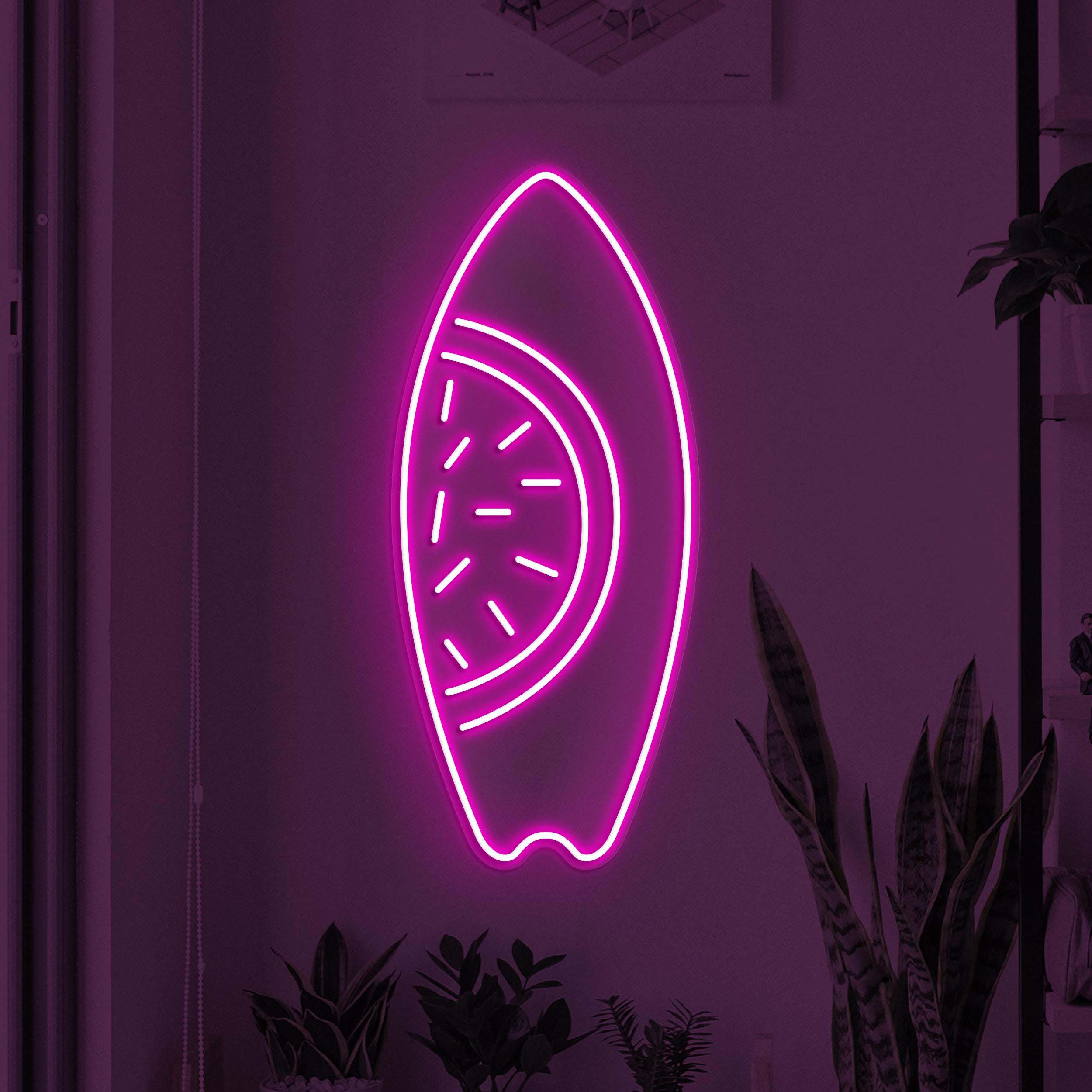 Surfboard Neon Sign, Watermelon Surfboard LED Light, Beach Wall Decor, Beach Day Wall Art, Ocean Lover Gift, Sea Surfboard Neon Wall Light
