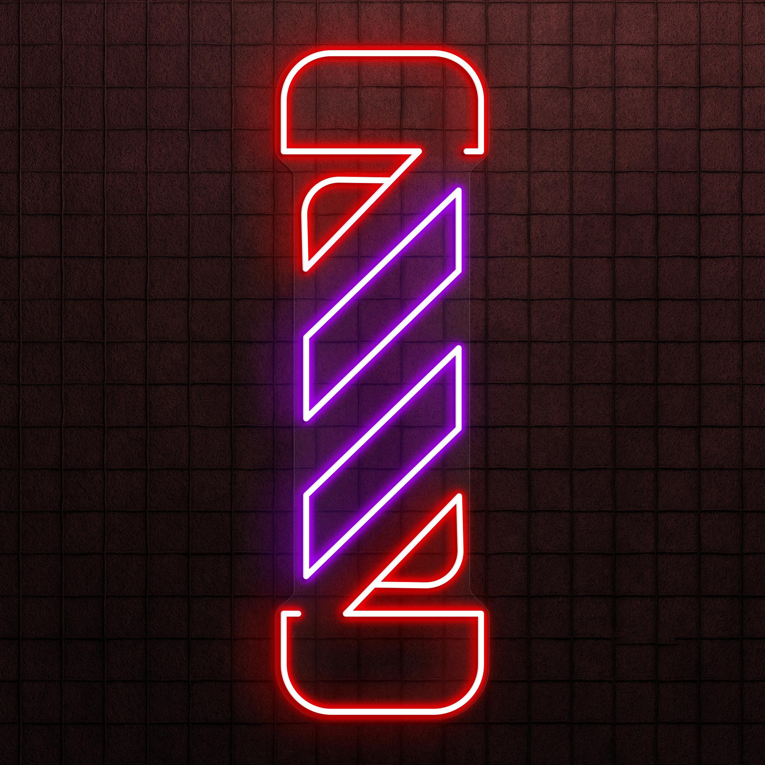 Barber Pole Neon Sign, Barber Pole LED Light, Barber Business Logo Art, Haircut Wall Decor, Hair Beauty Neon Light, Barber Pole Neon Sign