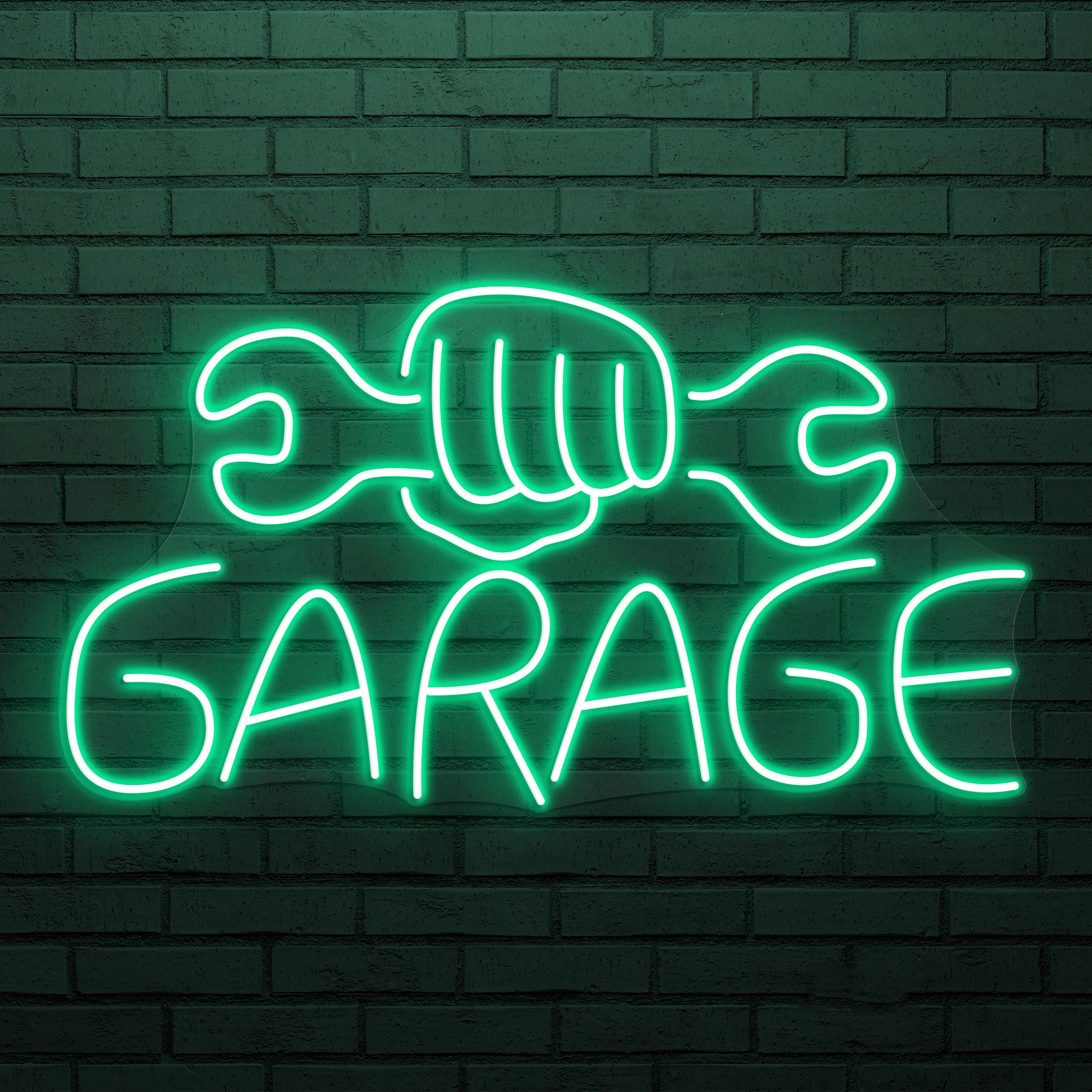 Garage Neon Sign, Garage Led Light, Wrench & Hand Wall Art, Birthday Gift For Dad, Workshop Neon Light, Mechanic Neon Art, Tools Wall Decor