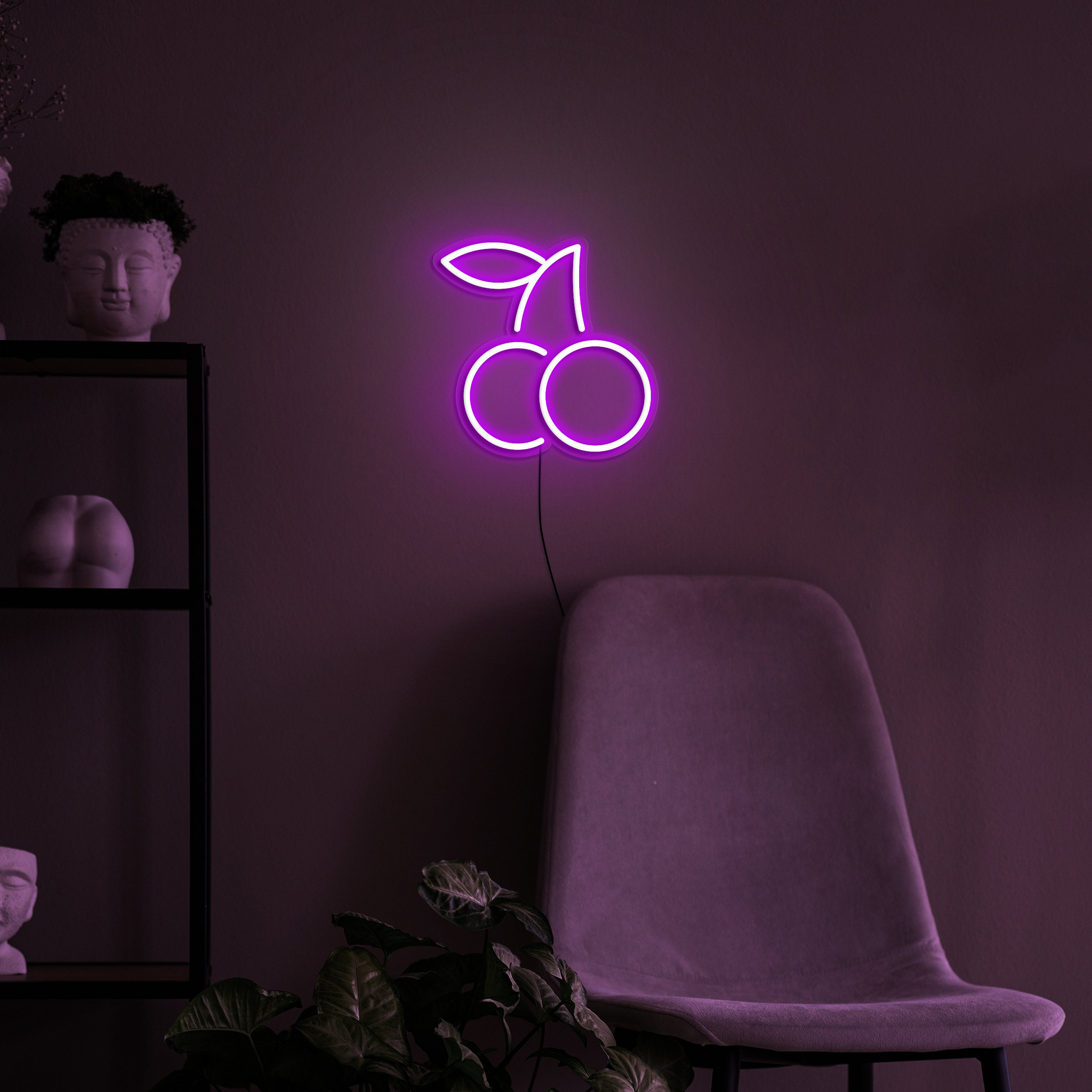 Cherries Neon Sign, LED Wall Decor, Cherries Lights for Kids Room, Restaurant, Bar, Cherries Neon Lights for Game Room, Party, Fruit Decor