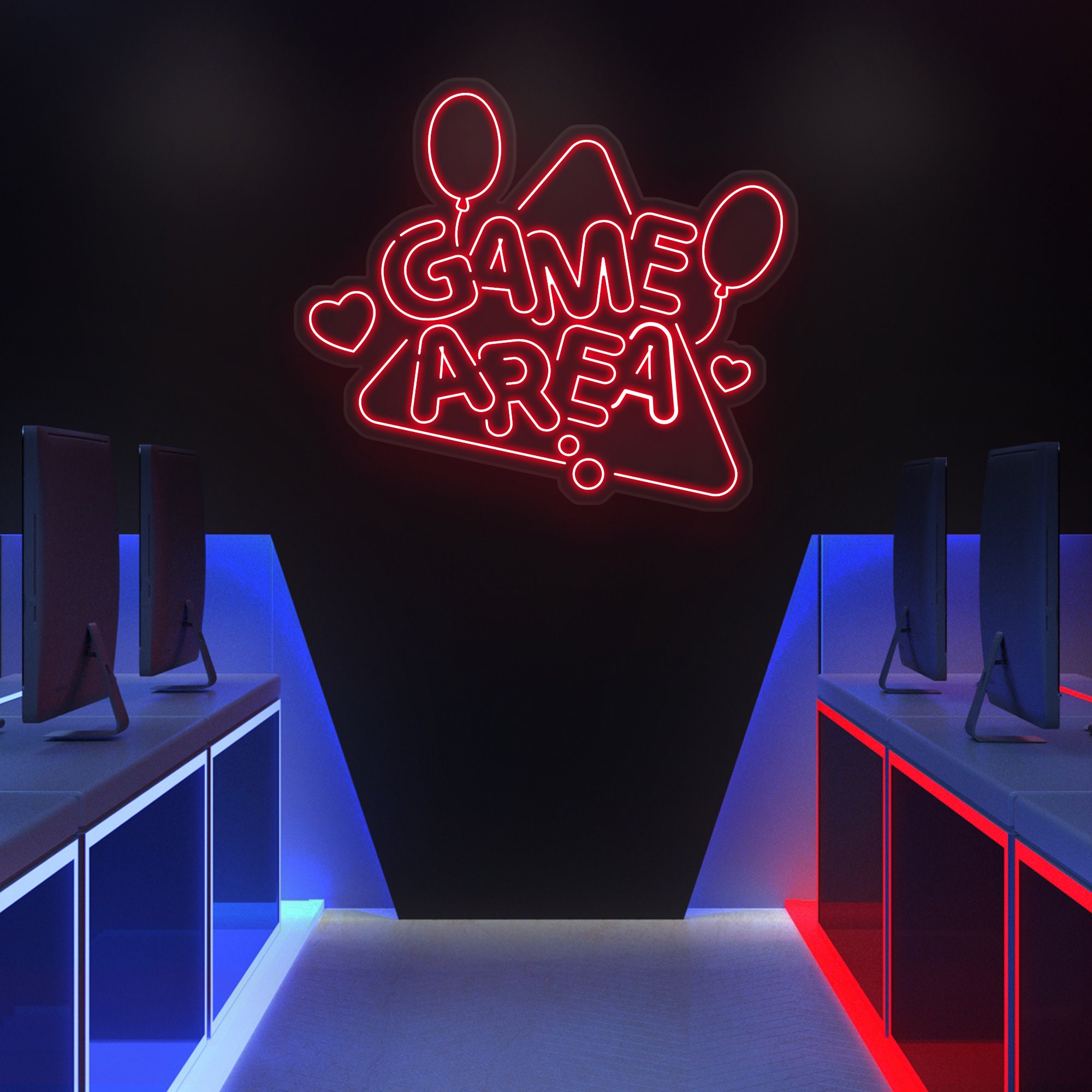 Game Area Neon Sign, LED Game Room Decor, Gaming Neon Light for Bedroom, Man Cave, Pub, Gift for Gamers, Boys, Game Wall Art, Party Decor