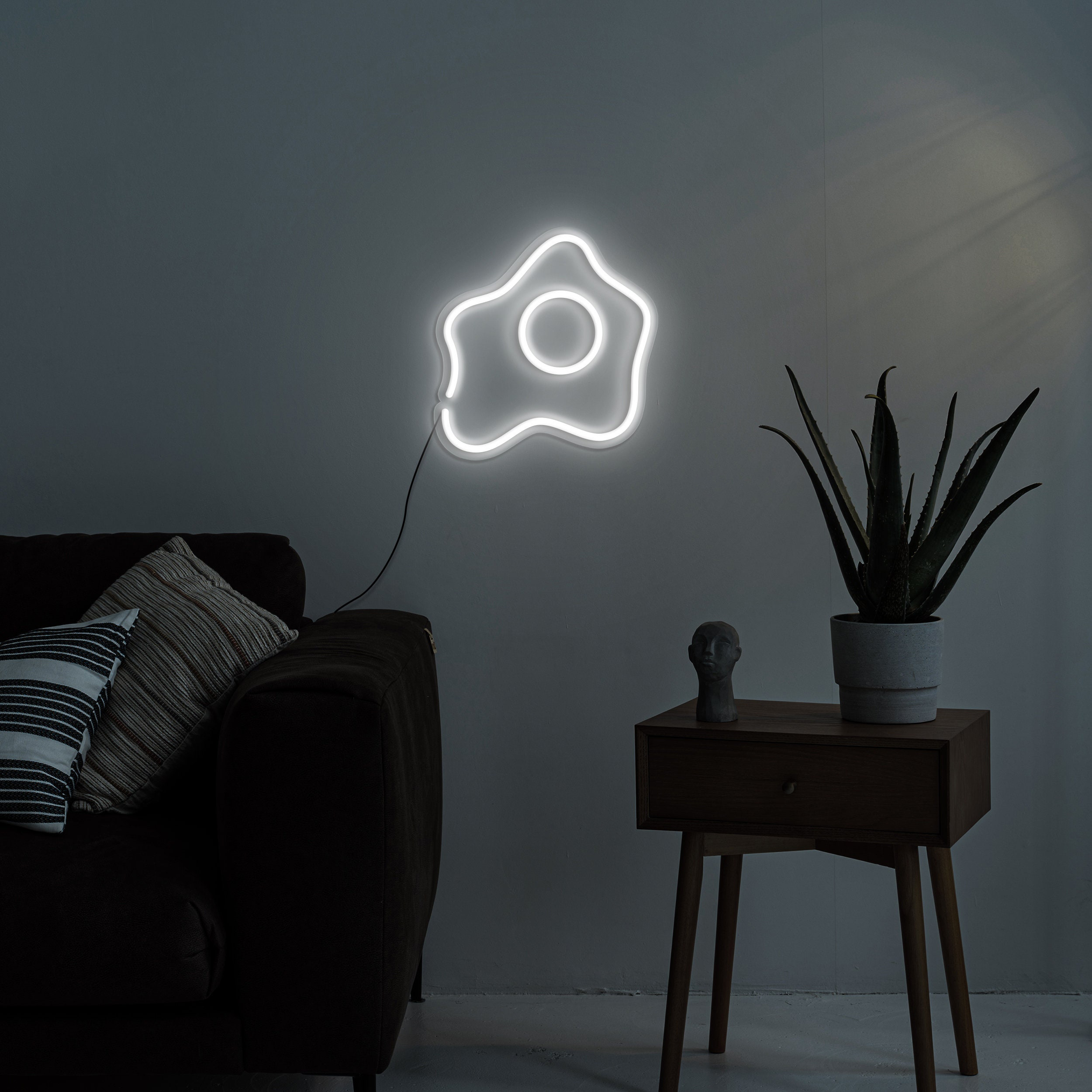 Fried Egg Neon Sign, USB Night Light for Kitchen Decor, LED Wall Art, Desktop Lamp, Cute Egg Shape Neon Sign for Room Decor, Birthday Gift