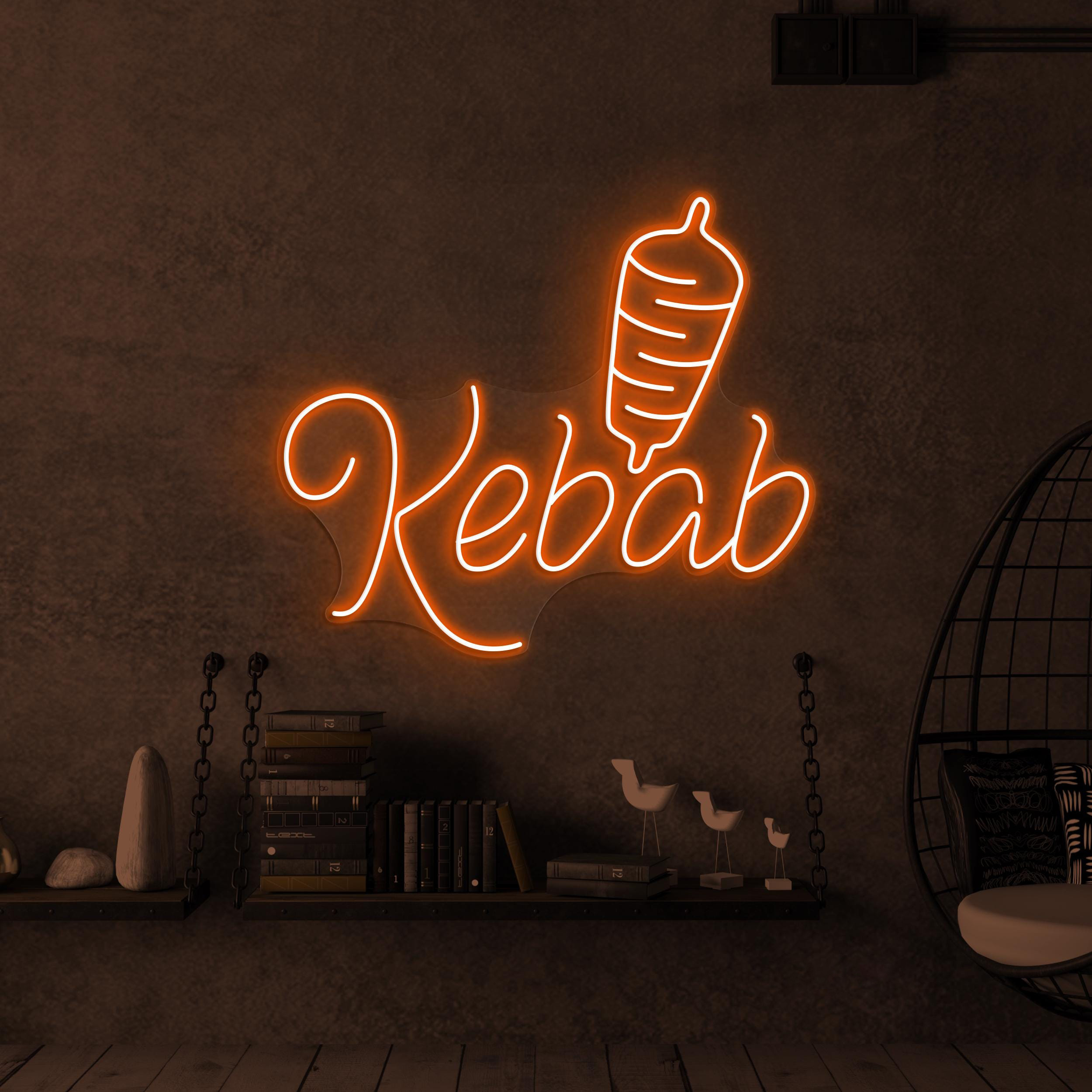 Kebab Neon Sign, Kebab Neon Light, Doner Kebab Neon Art, Restaurant Wall Decor, Kebab Neon Wall Light, BBQ Shop Neon Sign, Kebab Lover Gift
