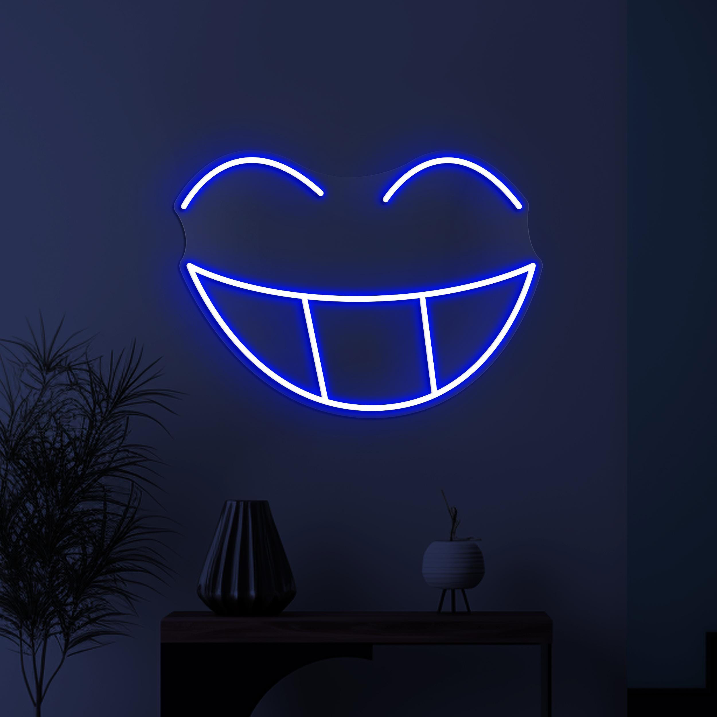 Smiley Face Neon Sign, Smiley Face Emoji LED Light, Big Smile LED Neon Art, Happy Face Wall Decor, Kids Room & Party Decor, Home Wall Art