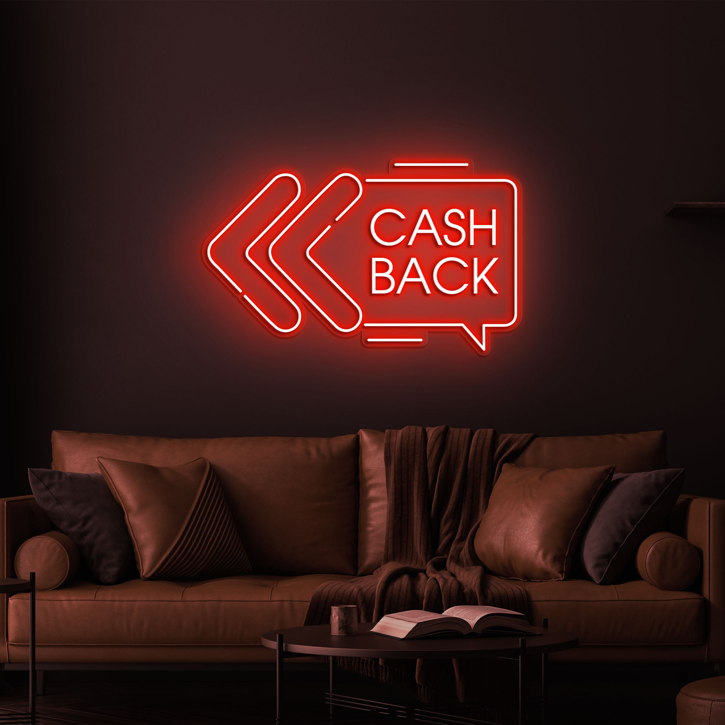 Cash Back Neon Sign, Shop Decor, Signage for Stores, Shops, and Promotions, LED Wall Decor for Cash Back Offers and Sales