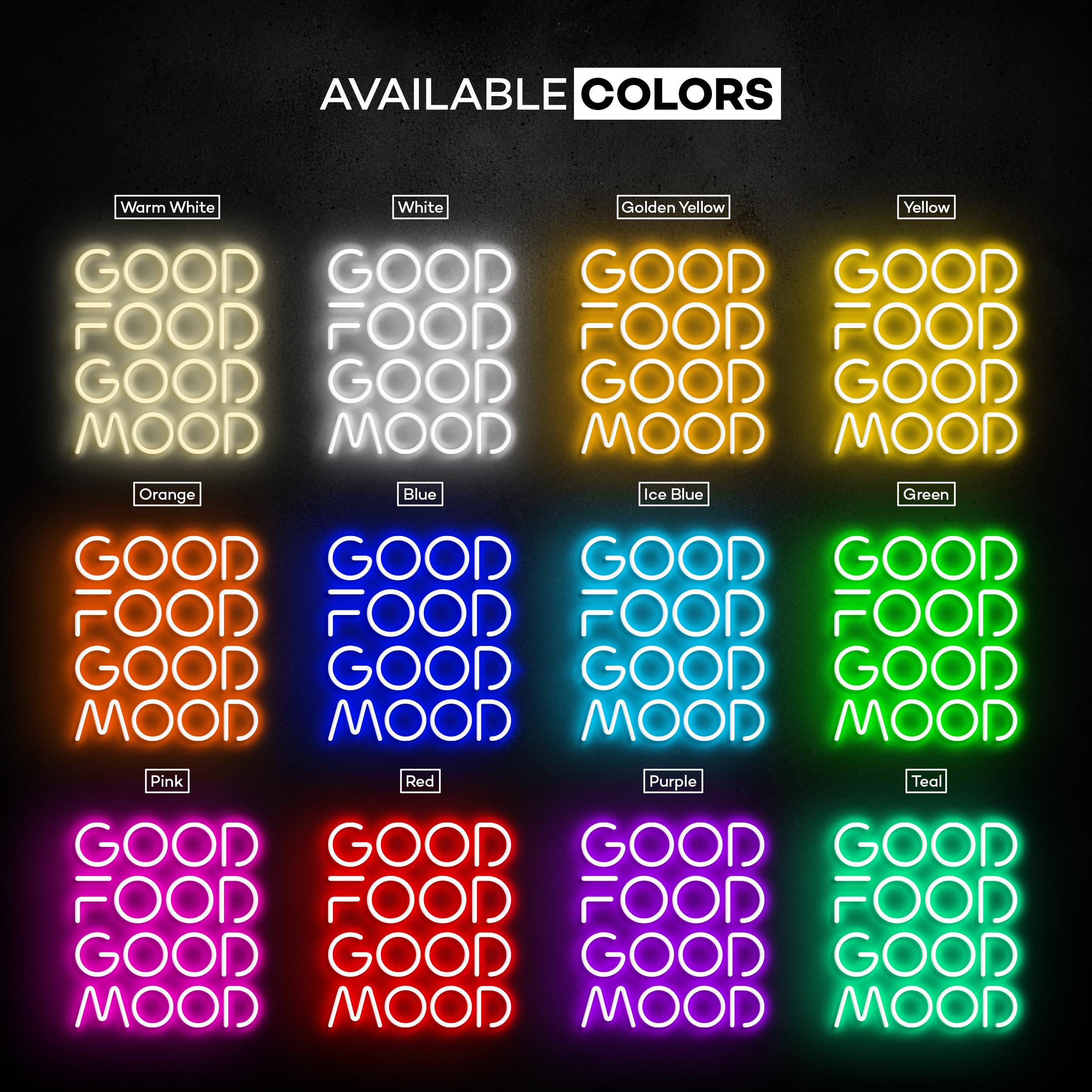 Good Food Good Mood Neon Sign, Good Food Good Mood LED Light, Food Business Sign, Kitchen Wall Decor, Party Wall Art, Bar & Cafe Neon Light