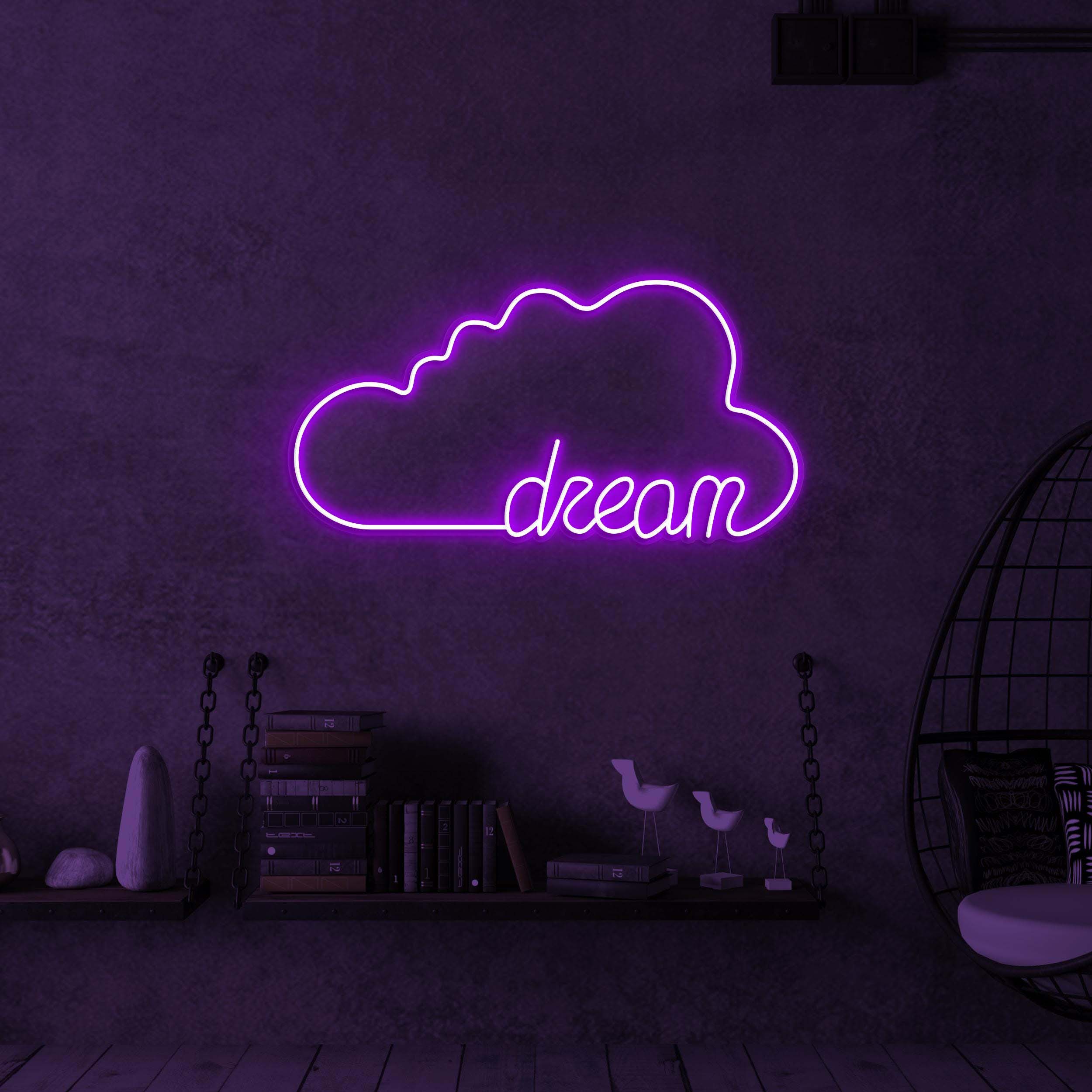 Dream Neon Sign, Dream LED Light, Cloud Wall Decor, Home Wall Art, Kids Room Decor, Custom Neon Sign, Bedroom Neon Art, Dreamy Cloud Sign