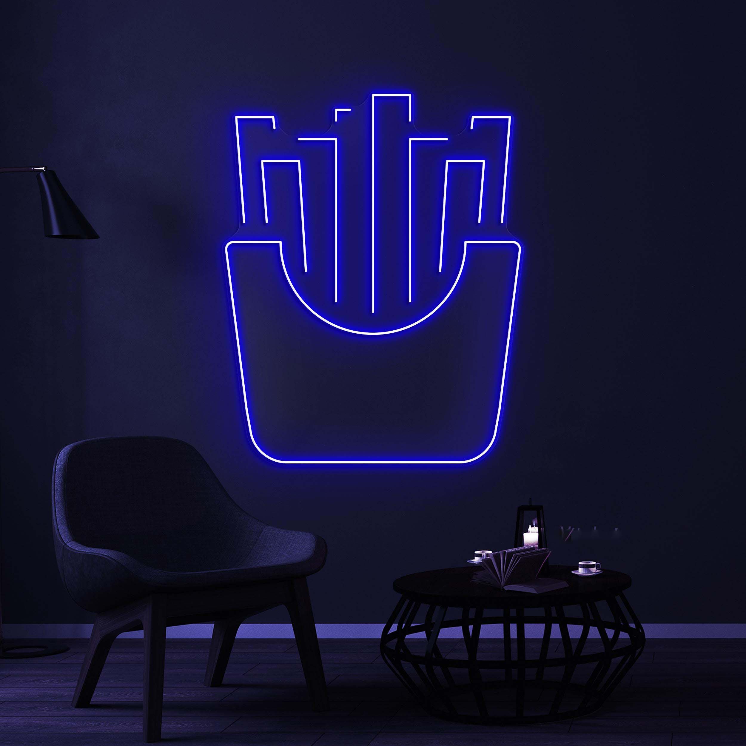 French Fries Neon Sign, French Fries LED Light, Fast Food Neon Decor, Snack Wall Art, Fries Shop Wall Decor, Kitchen Neon Light, Fries Lover