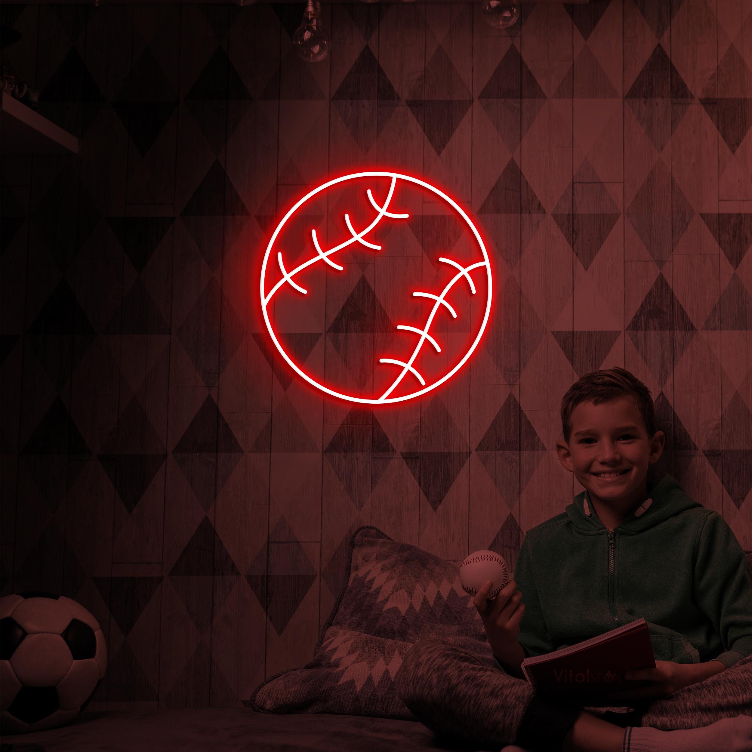 Baseball Neon Sign, Baseball LED Light, Sports Shop Wall Art, Kids Room Wall Decor, Baseball Club Neon Light, Game Room Led Sign, Home Decor