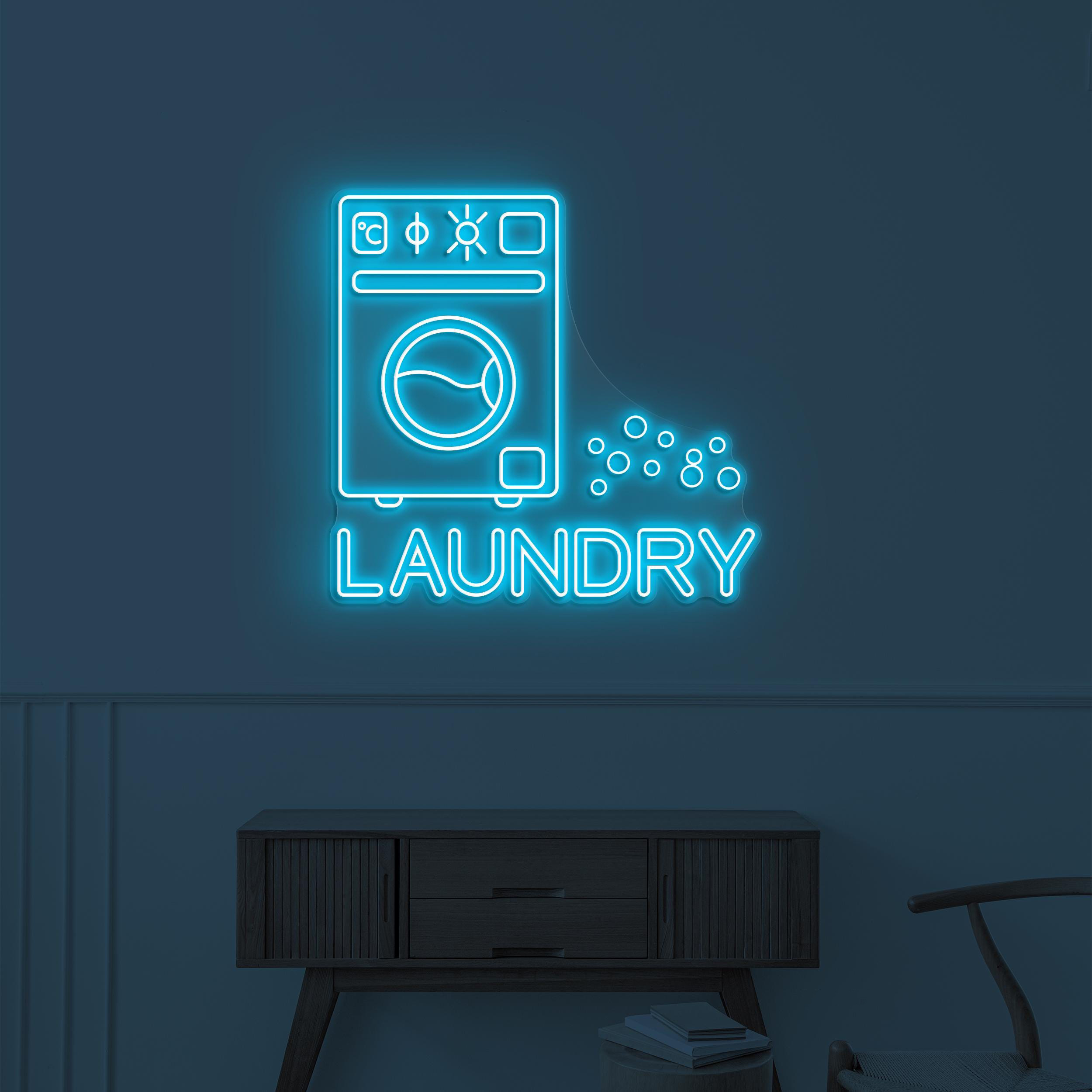 Laundry Neon Sign, Laundry Machine LED Light, Washing Machine Wall Decor, Washer Neon Light, Laundry Appliance Wall Art, Dirty Kitchen Decor