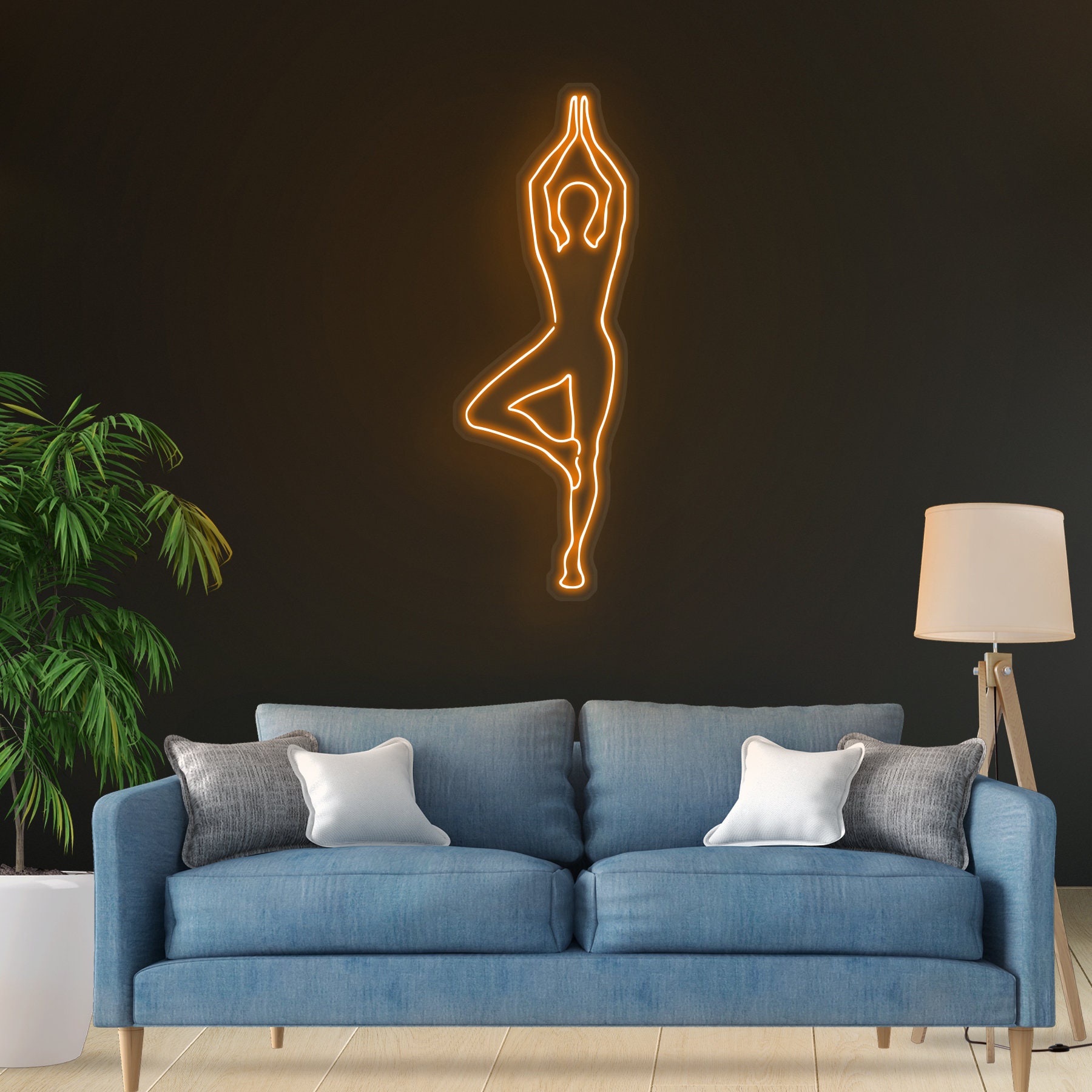 Yoga Neon Sign, Girl Yoga LED Light, Yoga Club Wall Decor, Yoga Tree Pose Neon Sign, Fitness Room Led Light Art, Custom Neon Sign, Gym Art