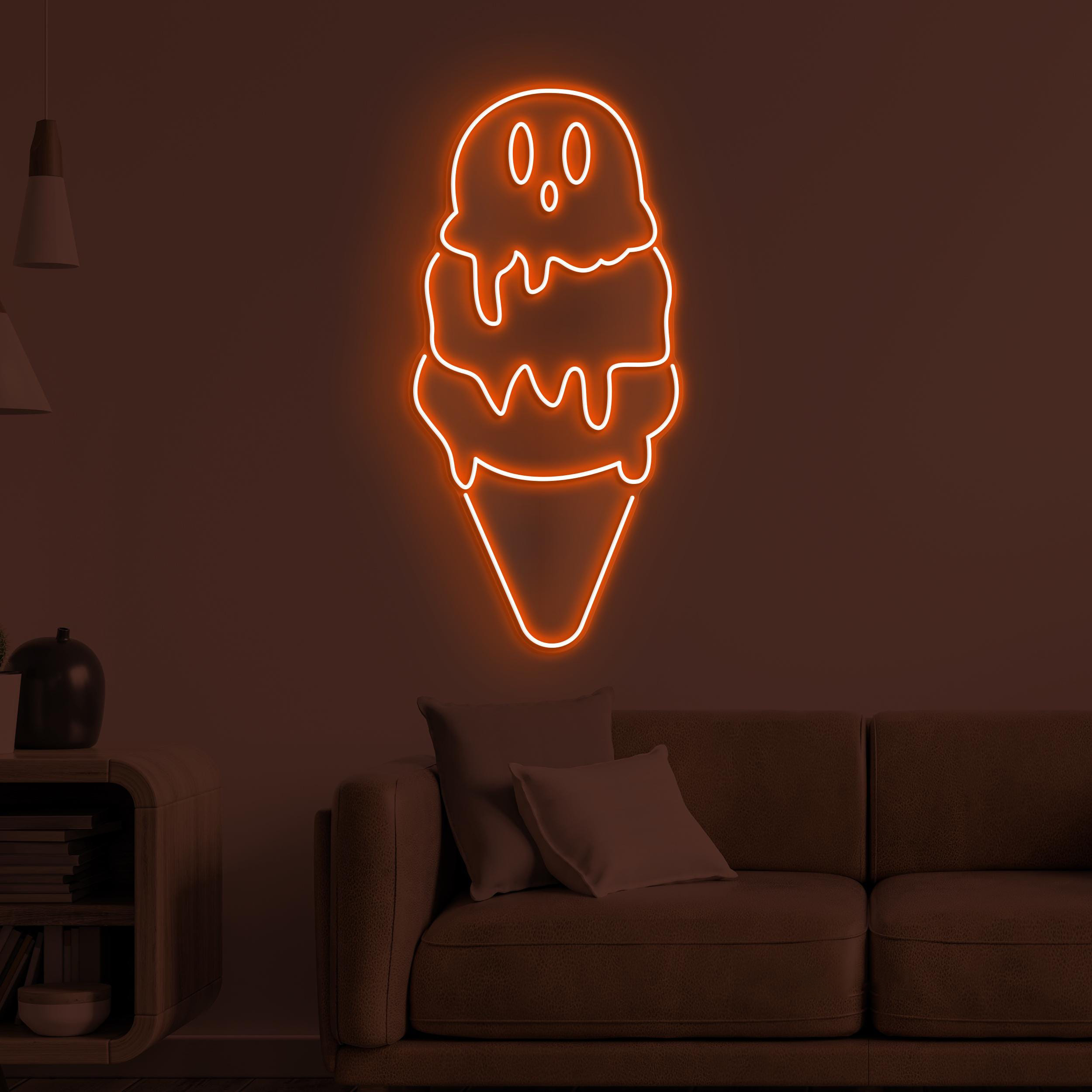 Ice Cream Neon Sign, Ice Cream LED Light, Emoji Ice Cream Wall Decor, Ice Cream Shop Wall Art, Kids Room Neon Light, Ice Cream Lover Gift