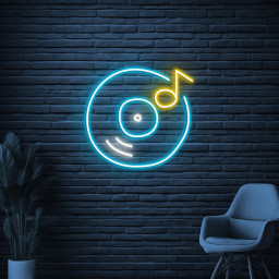 Vinyl Record Neon Sign, Vinyl Record LED Light, Music Records Wall Decor, DJ Neon Sign, Music Studio Wall Art, Bar Nightclub Neon Light