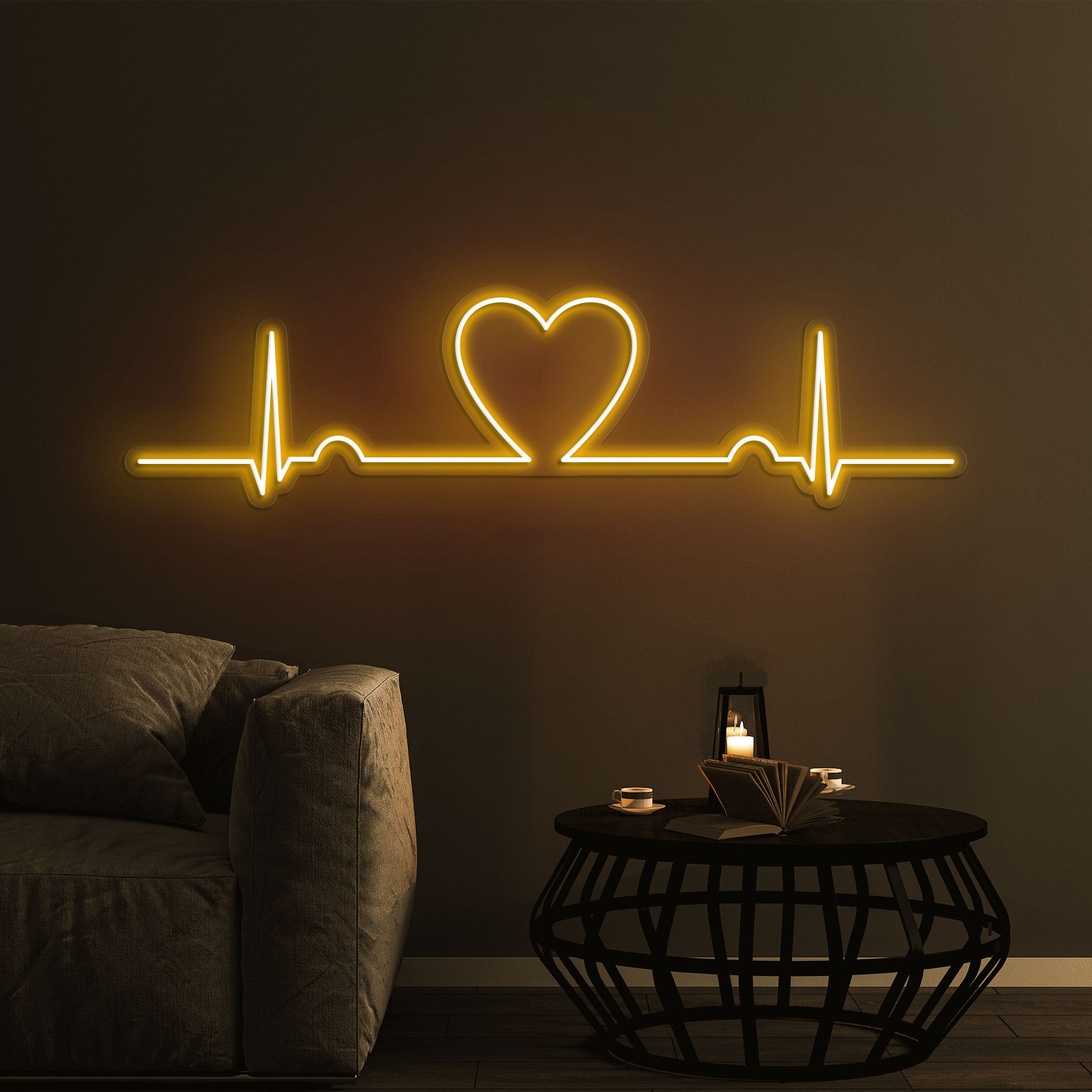 Heart Beat Neon Sign, Heart LED Neon Wall Decor for Bedroom, Heartbeat Pulse LED Light, Birthday Gift, Neon Wall Art for Bedroom Decor