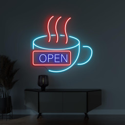 Coffee Neon Sign, Open Coffee LED Light, Flaming Coffee Wall Decor, Open Logo Neon Art, Coffee Shop Wall Decor, Cafe Bar Sign, Coffee Lover