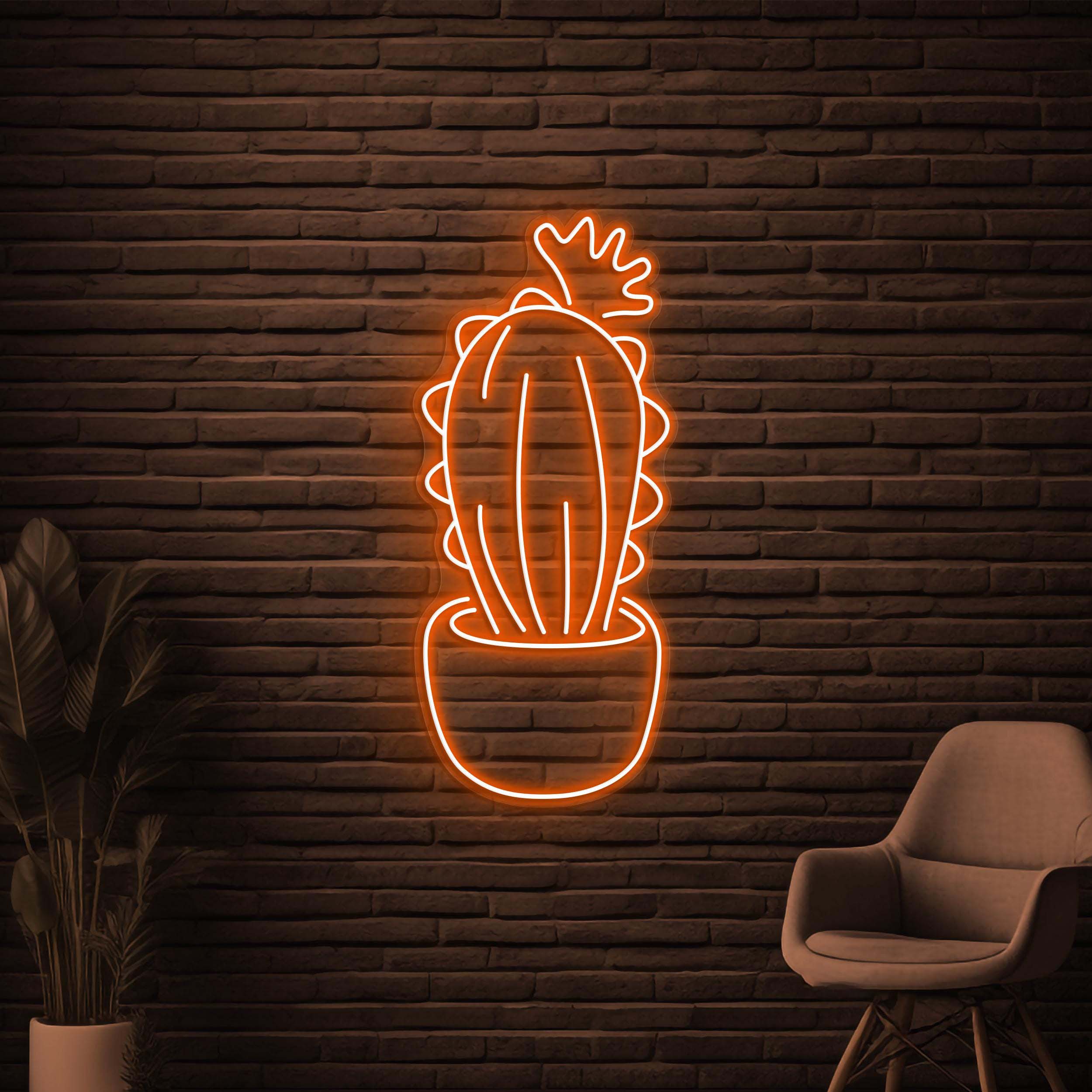 Cactus Neon Sign, Cactus LED Sign, Plant Wall Decor, Plant Shop Wall Art, Personalized Sign, Home Wall Art, Kids Room Decor, Flower Shop Art