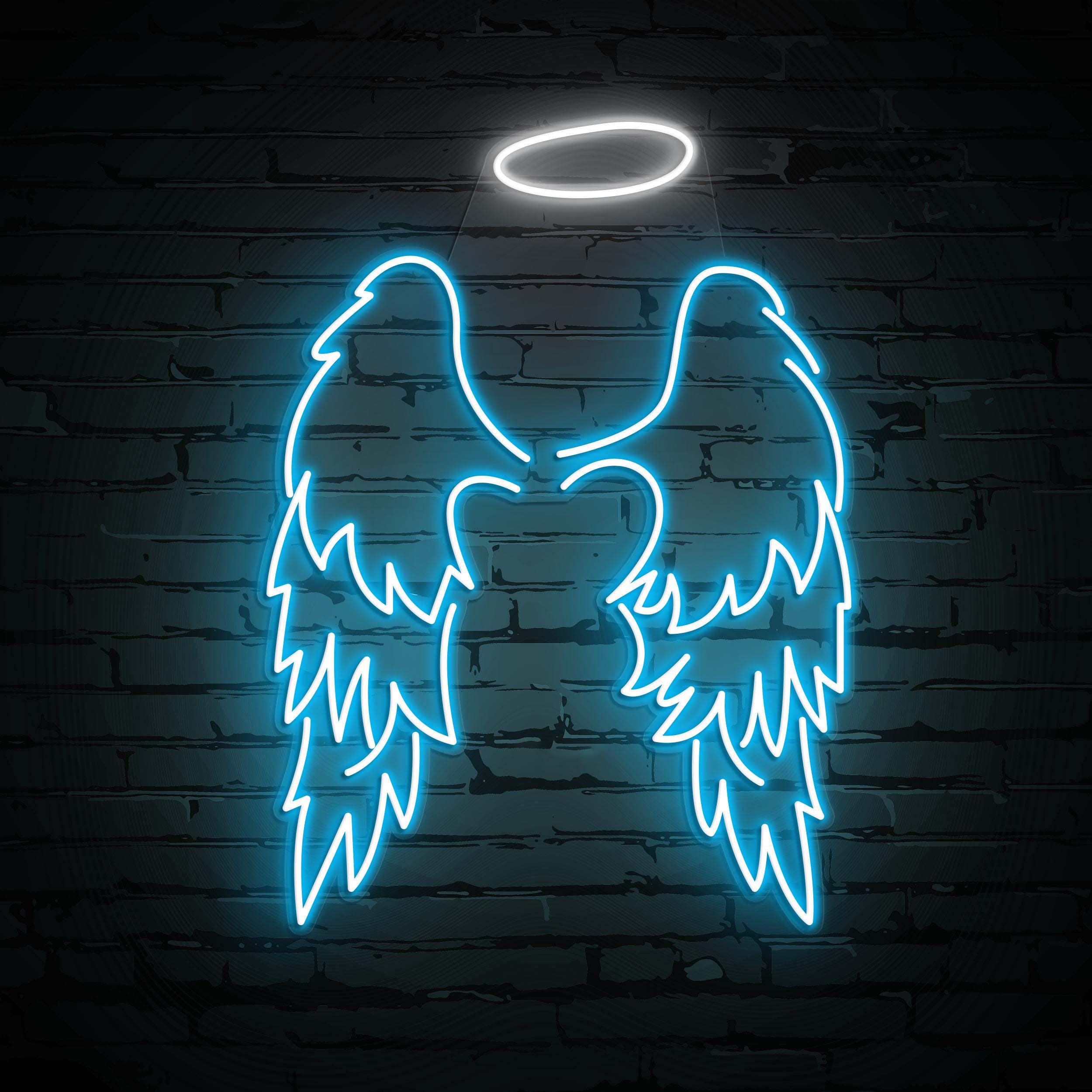 Angel Wings Neon Sign, Angel Wings Wall Decor, Wings LED Neon Art, Halo Custom Neon Sign, Decor for Girls Room, Events & Wedding Party, Gift