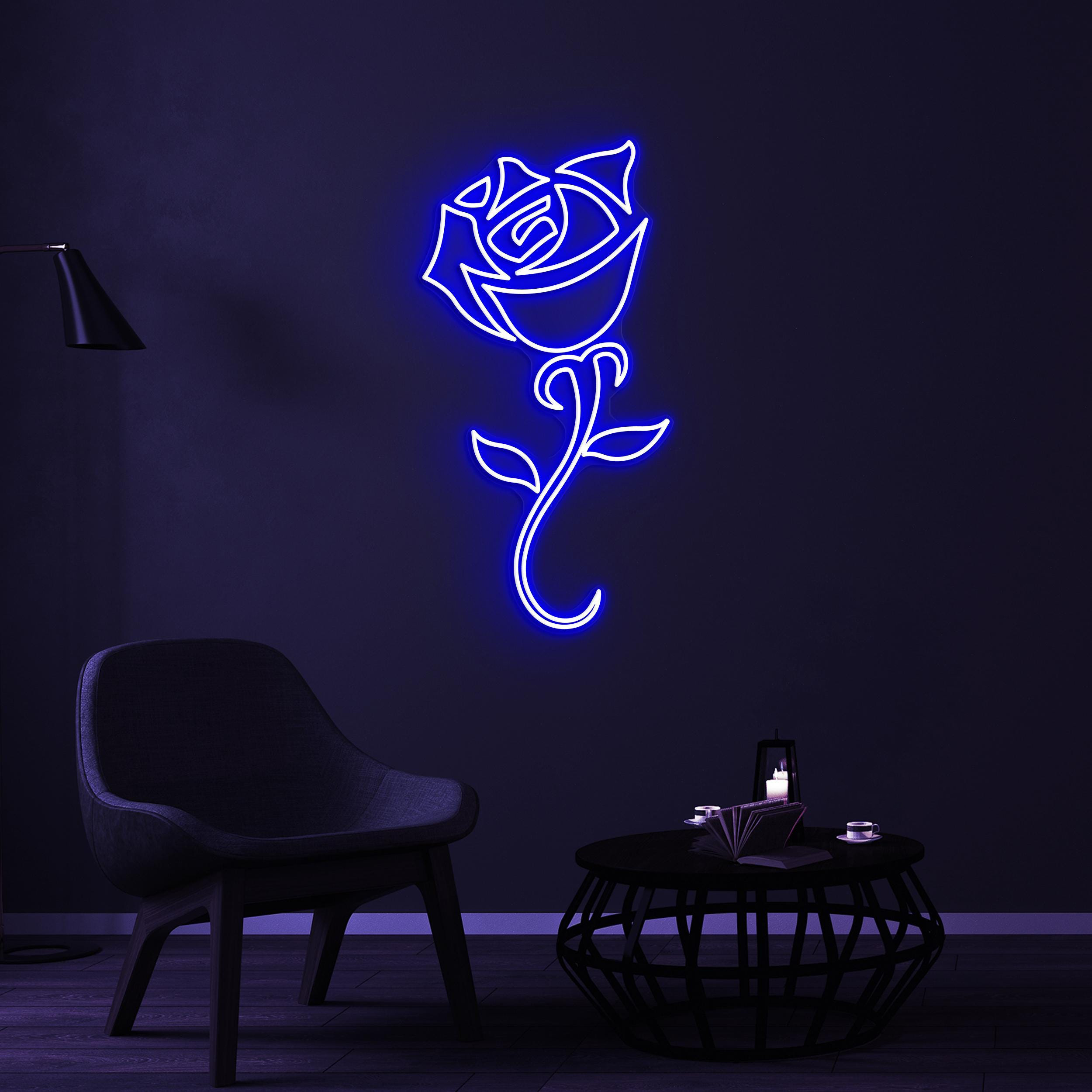 Rose Neon Sign, Rose LED Light, Romantic Wall Decor, Flower Shop Wall Art, Wedding Party Neon Light, Couple Neon Gift, Party Wall Light