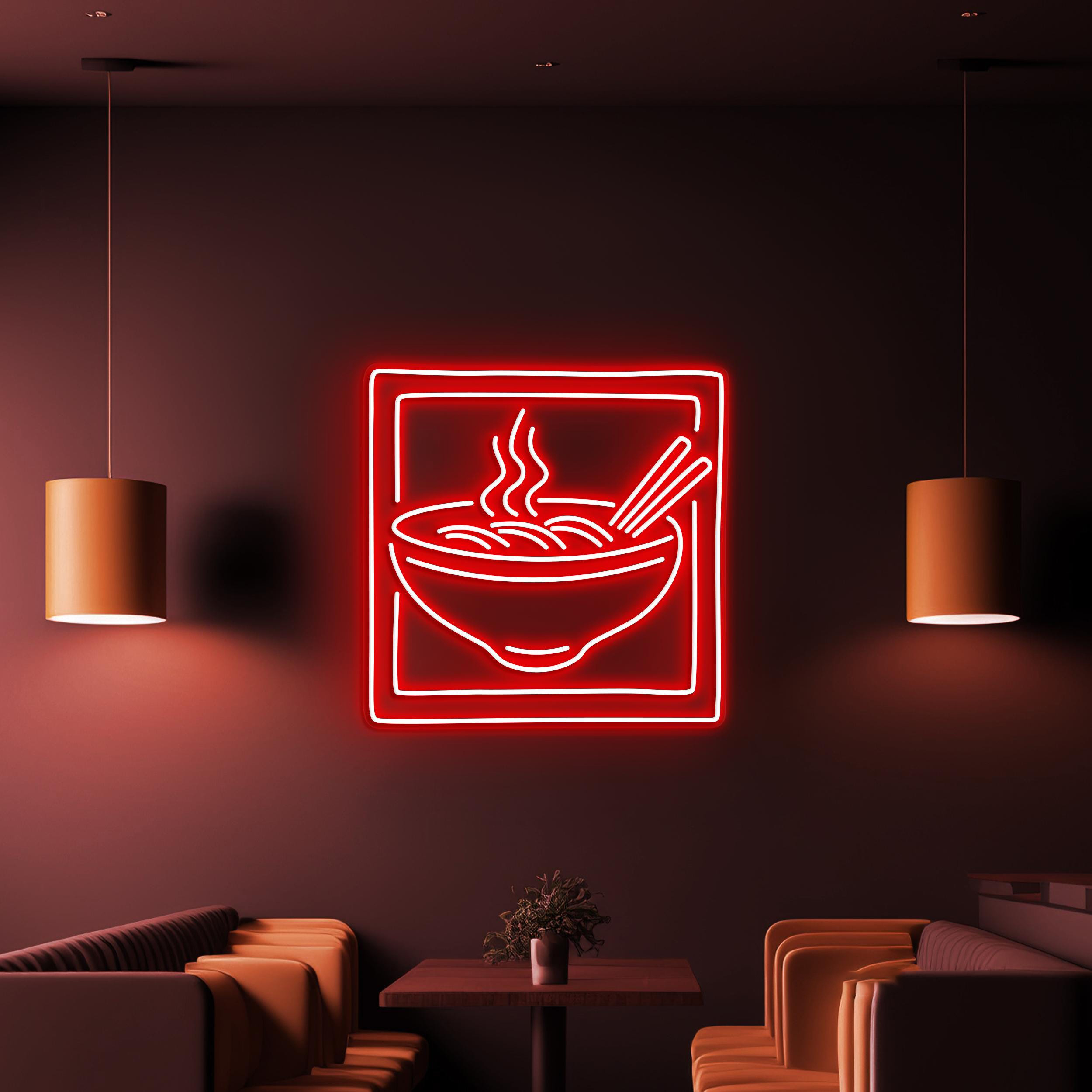 Ramen Neon Sign, Ramen Bowl LED Light, Noodle Bowl Wall Art, Noodle Shop Wall Decor, Asian Food Wall Light, Home and Kitchen Neon Light