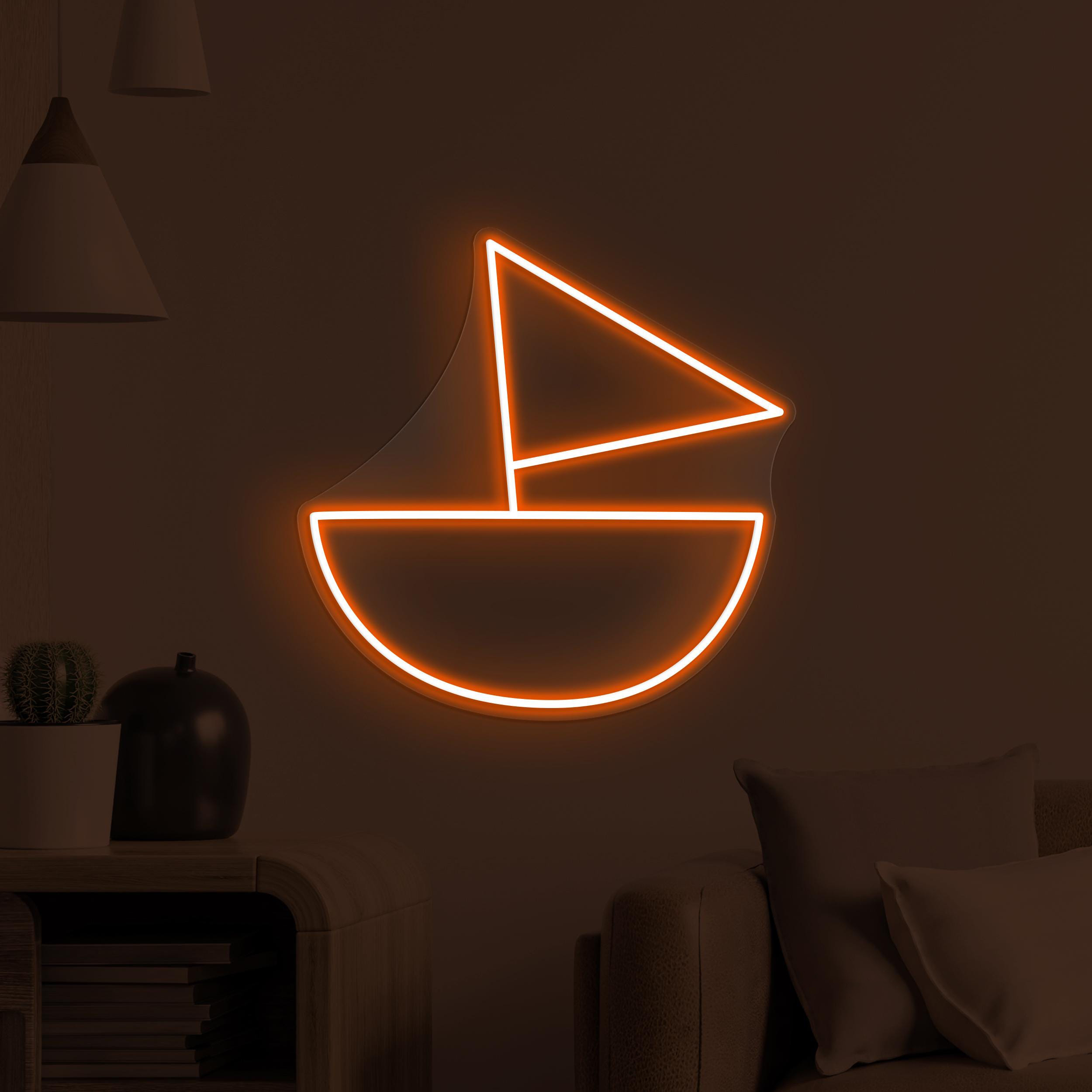 Sailboat Neon Sign, Sailboat LED Light, Sea Sailboat LED Neon Art, Beach Bar and Beach Party, Ocean Lover Gift, Ocean Neon Sign for Home,