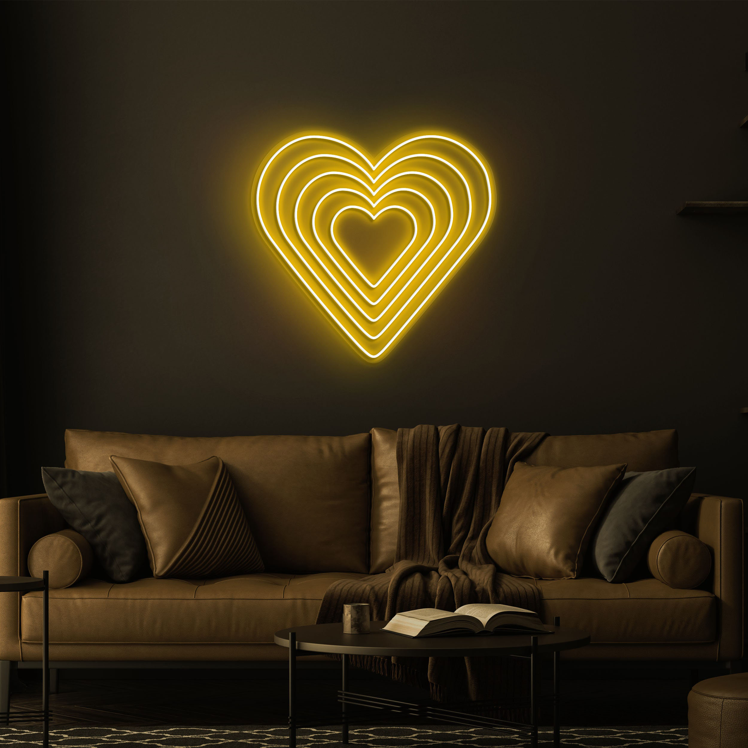 Heart Neon Sign, Heart in Heart Neon Light, Rainbow Hearts Light, Neon Heart Sign for Bedroom, Party, Gift for Mother, Daughter, Girlfriend