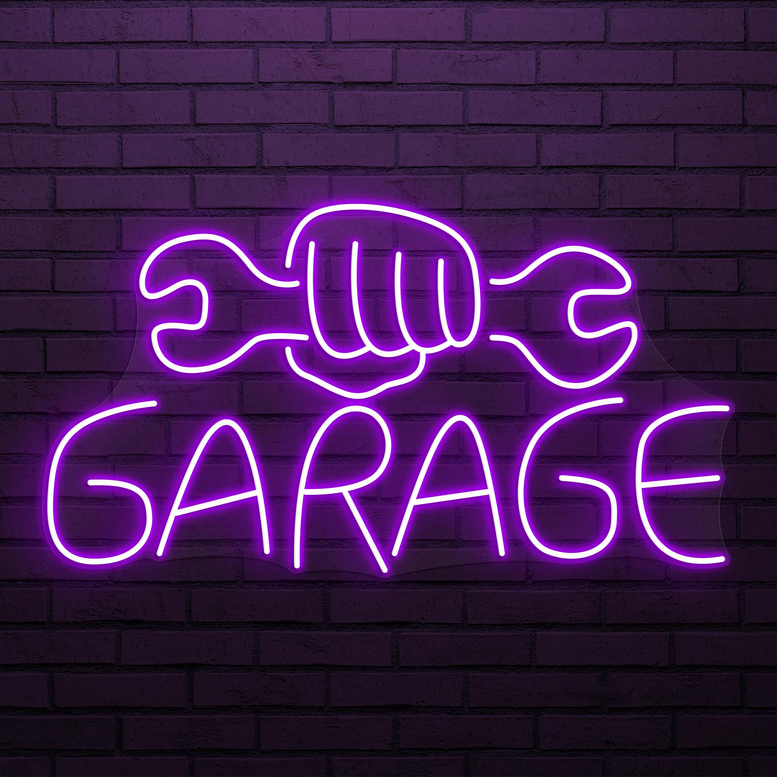 Garage Neon Sign, Garage Led Light, Wrench & Hand Wall Art, Birthday Gift For Dad, Workshop Neon Light, Mechanic Neon Art, Tools Wall Decor