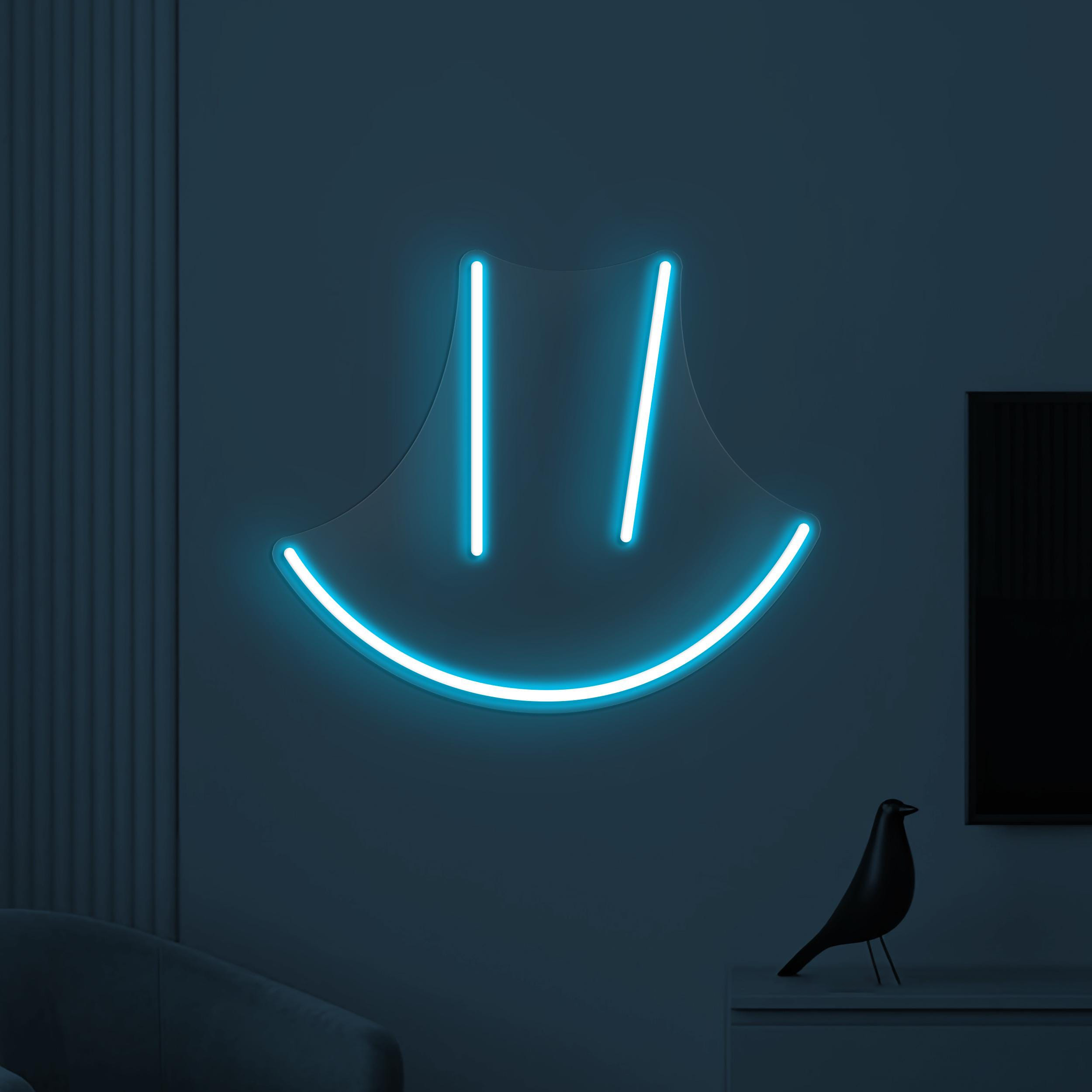 Minimal Smile Neon Sign, Minimal Smile LED Light, Smiley Face Wall Decor, Line Art Smile Wall Art, Happy Face Neon Light, Kids Room Decor