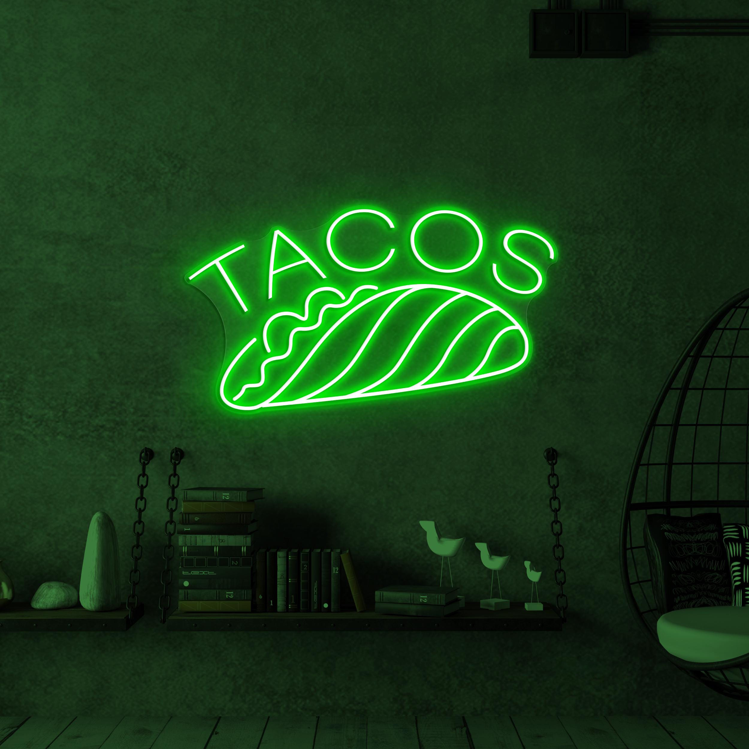 Taco Neon Sign, Taco LED Light, Restaurant Wall Decor, Street Food Wall Art, Fast Food Led Sign, Mexican Food Neon Sign, Mexican Taco Art
